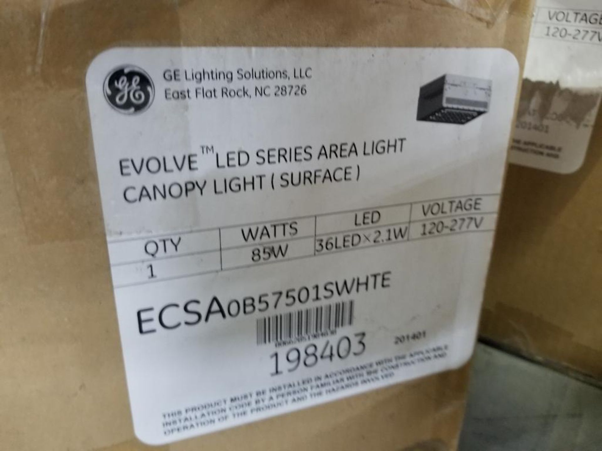 Qty 4 - GE Evolve LED series canopy light. Includes 3 mounting kits. New in box. - Image 2 of 4