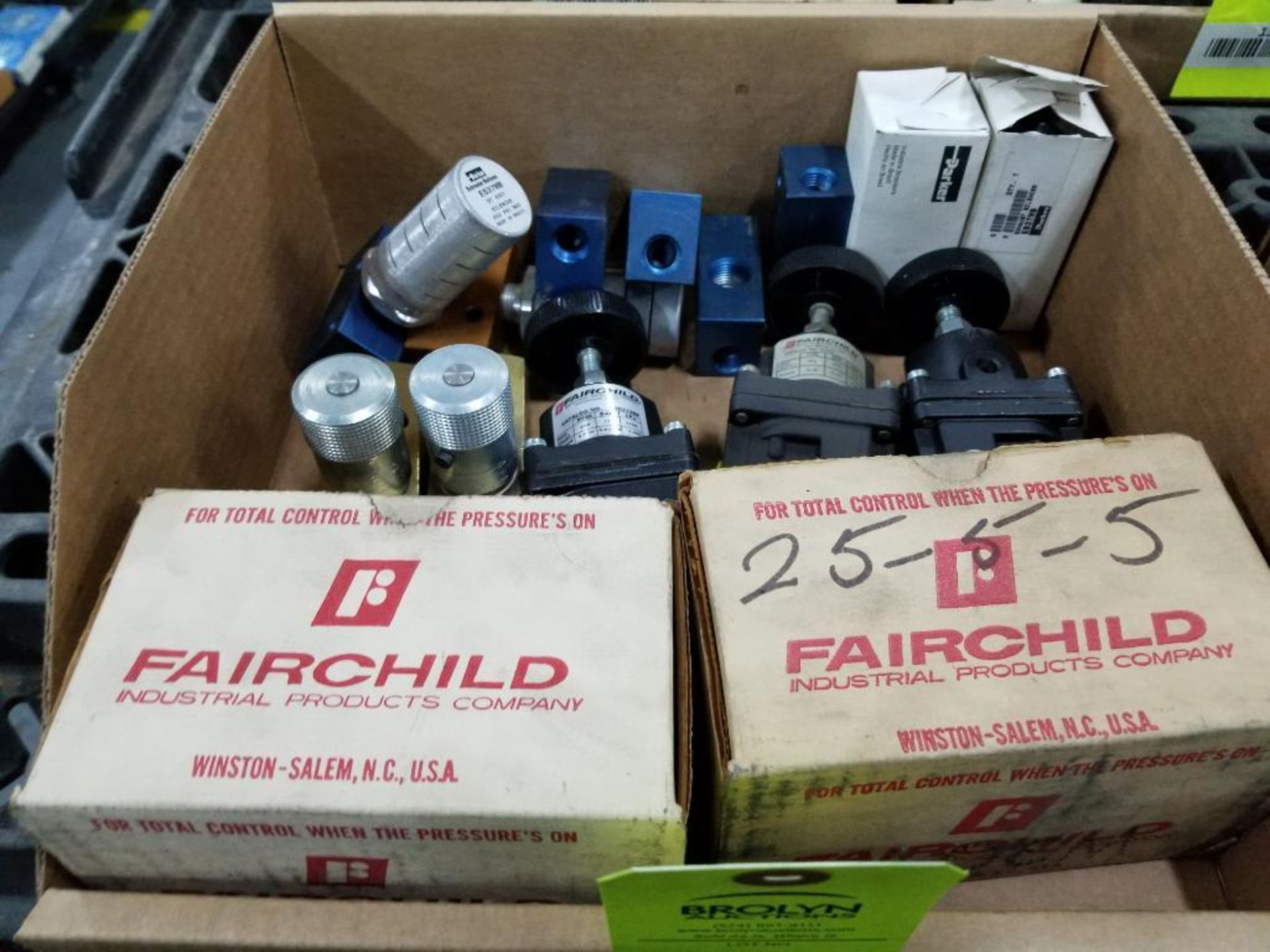 Assorted Fairchild, Parker, and other pressure controls.
