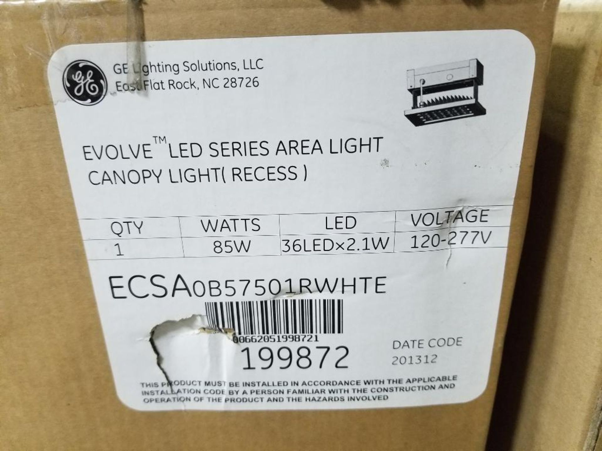 Qty 4 - GE Evolve LED series canopy light. New in box. - Image 2 of 2