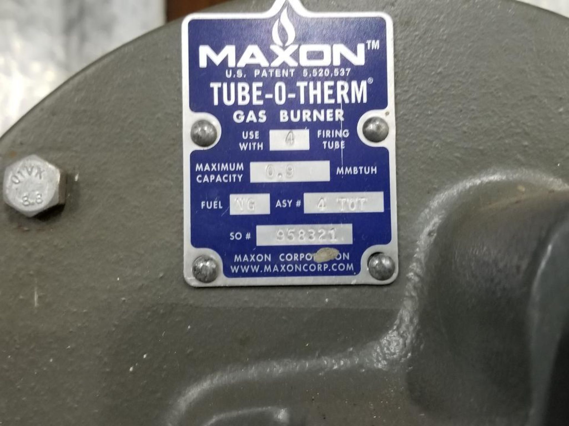 Maxon Tube-o-therm gas burner. Natural gas. - Image 3 of 5