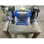 6in double end bench grinder with table stand. 110v single phase.
