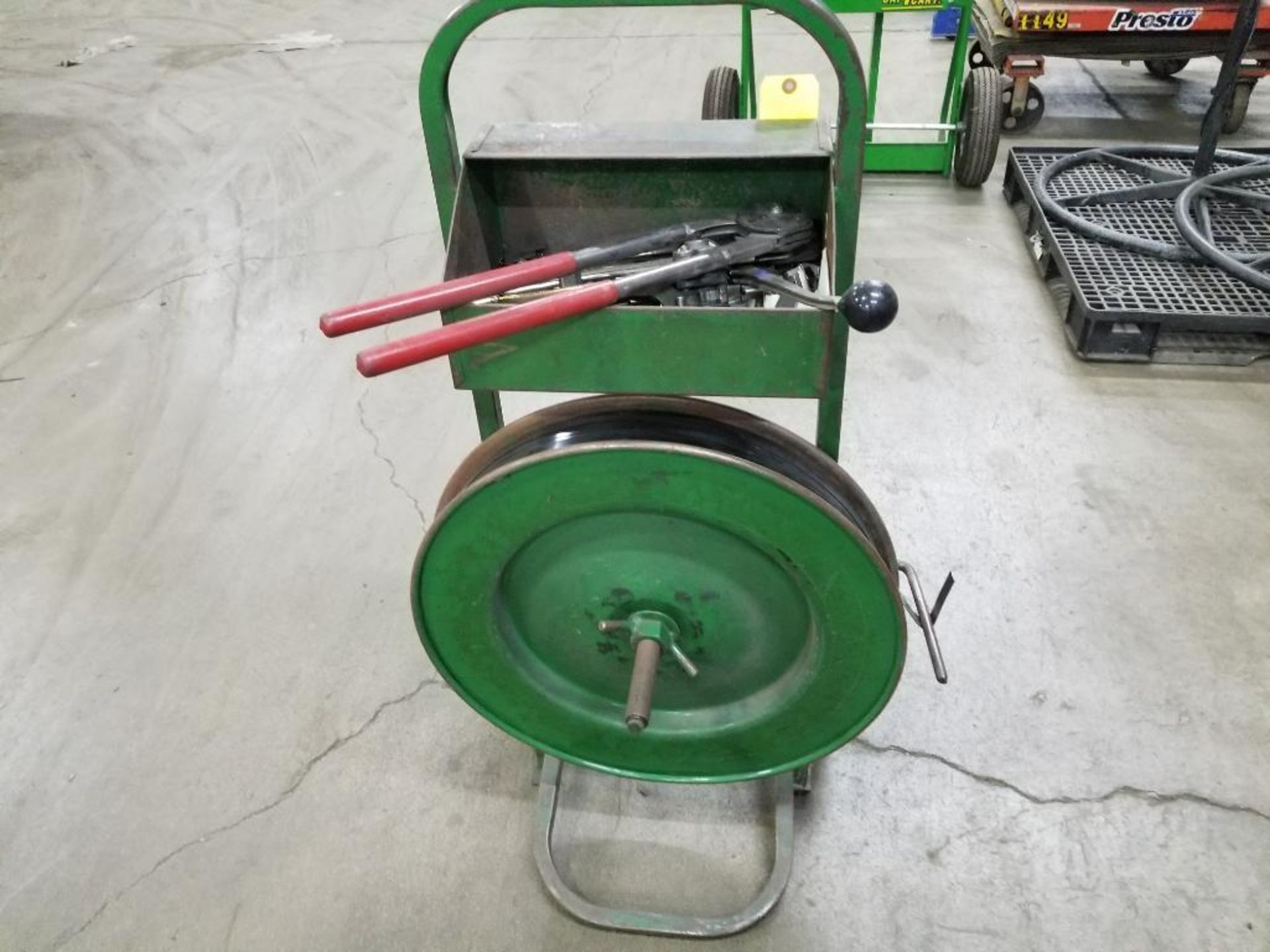 Banding cart with tools.