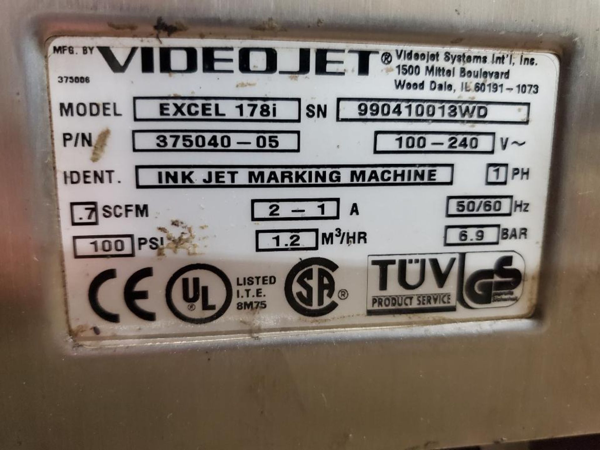 VideoJet Excel laser printer. Model 178i. - Image 7 of 15