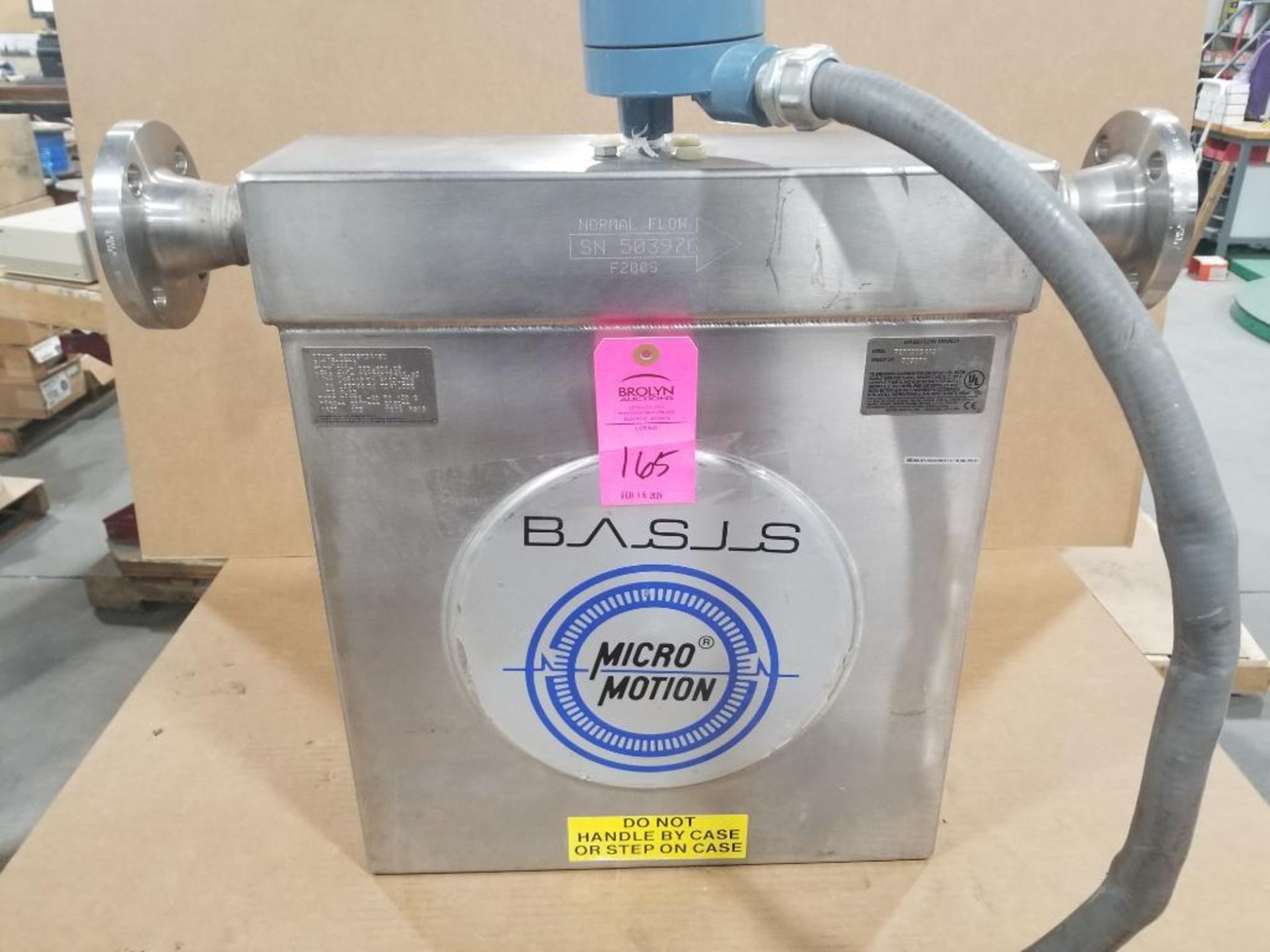 Basis MicroMotion mass flow meter. Model F200SR341SU.