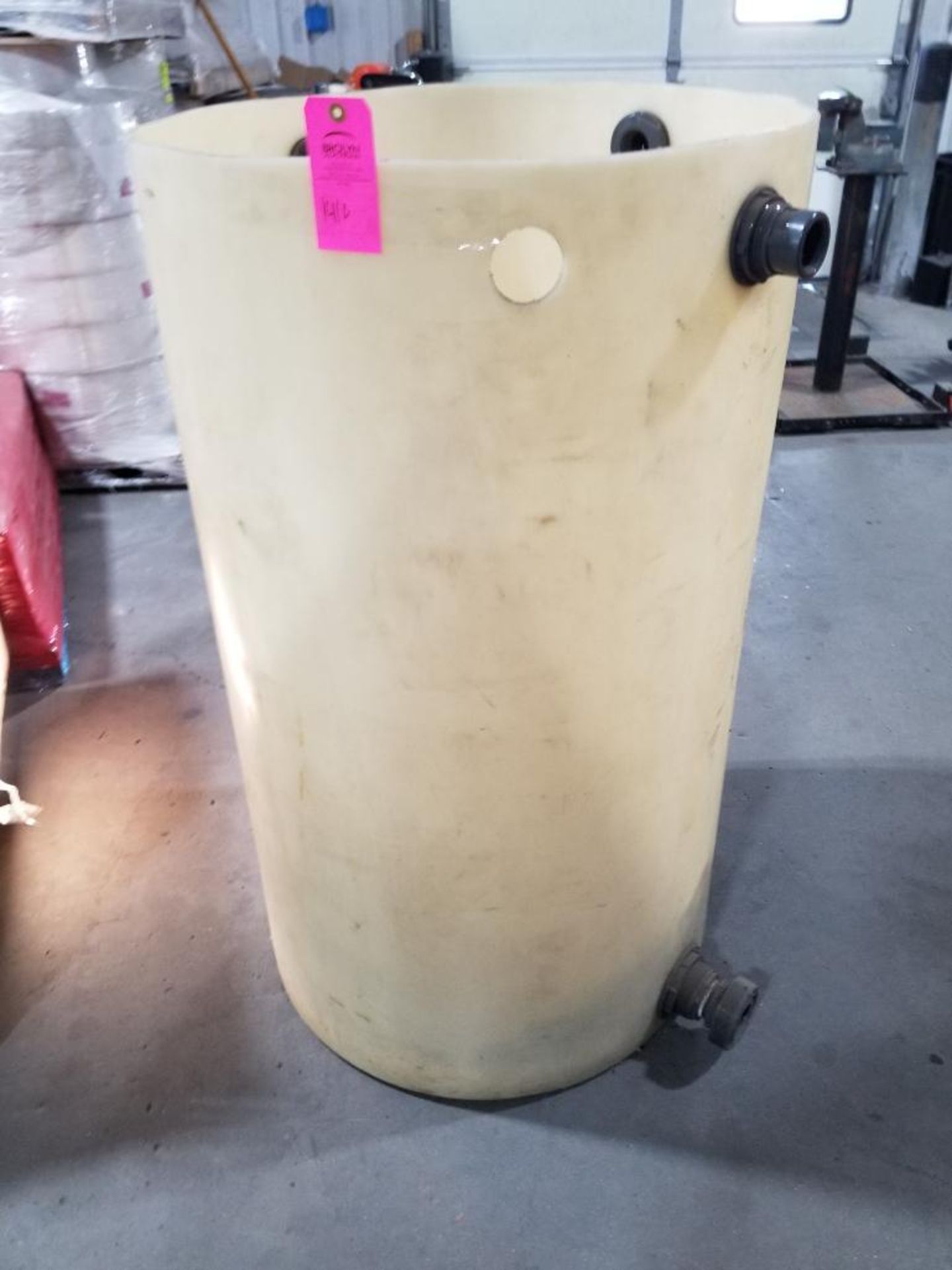 Plastic holding tank.