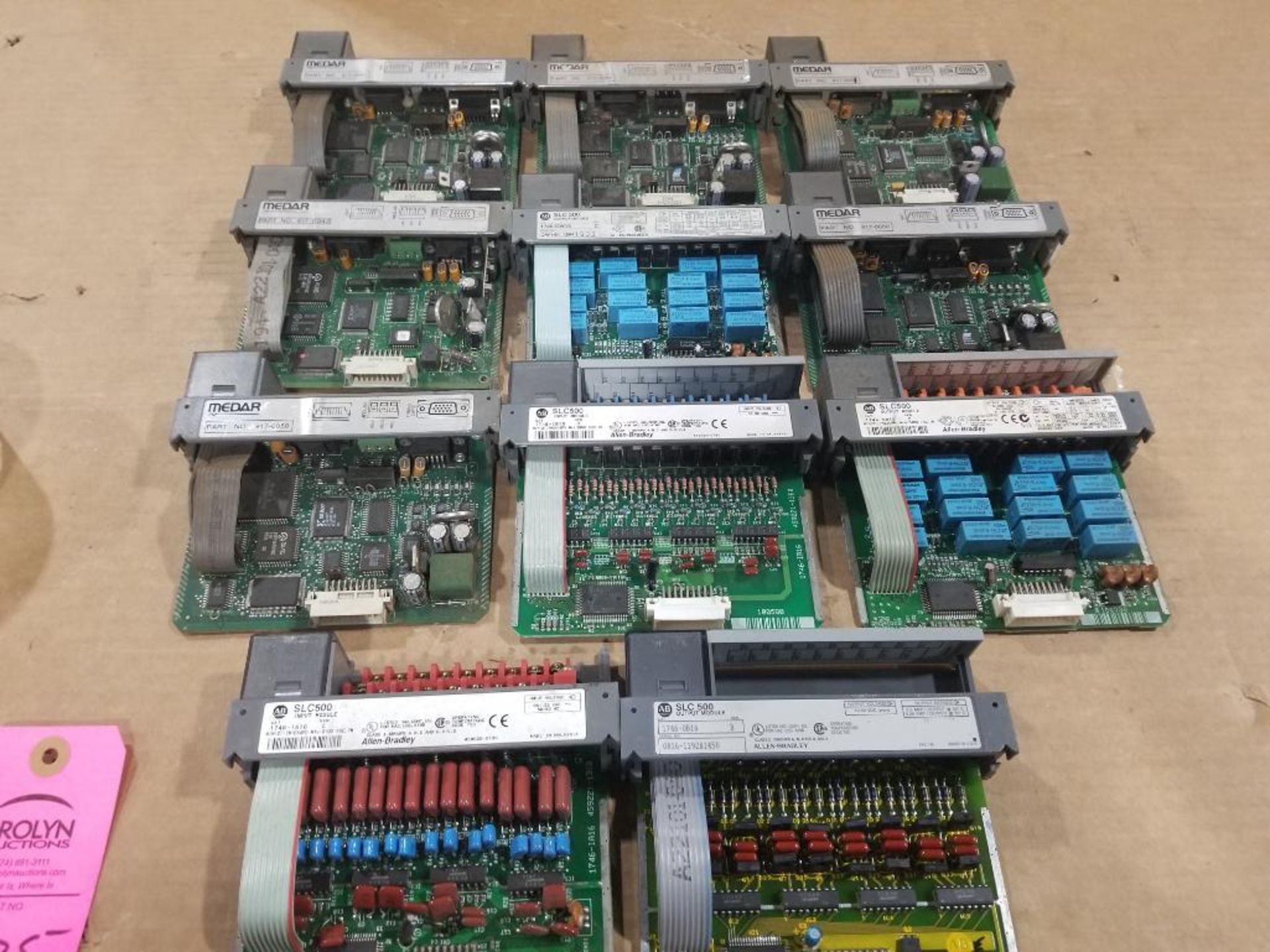 Large assortment of Allen Bradley PLC controls.