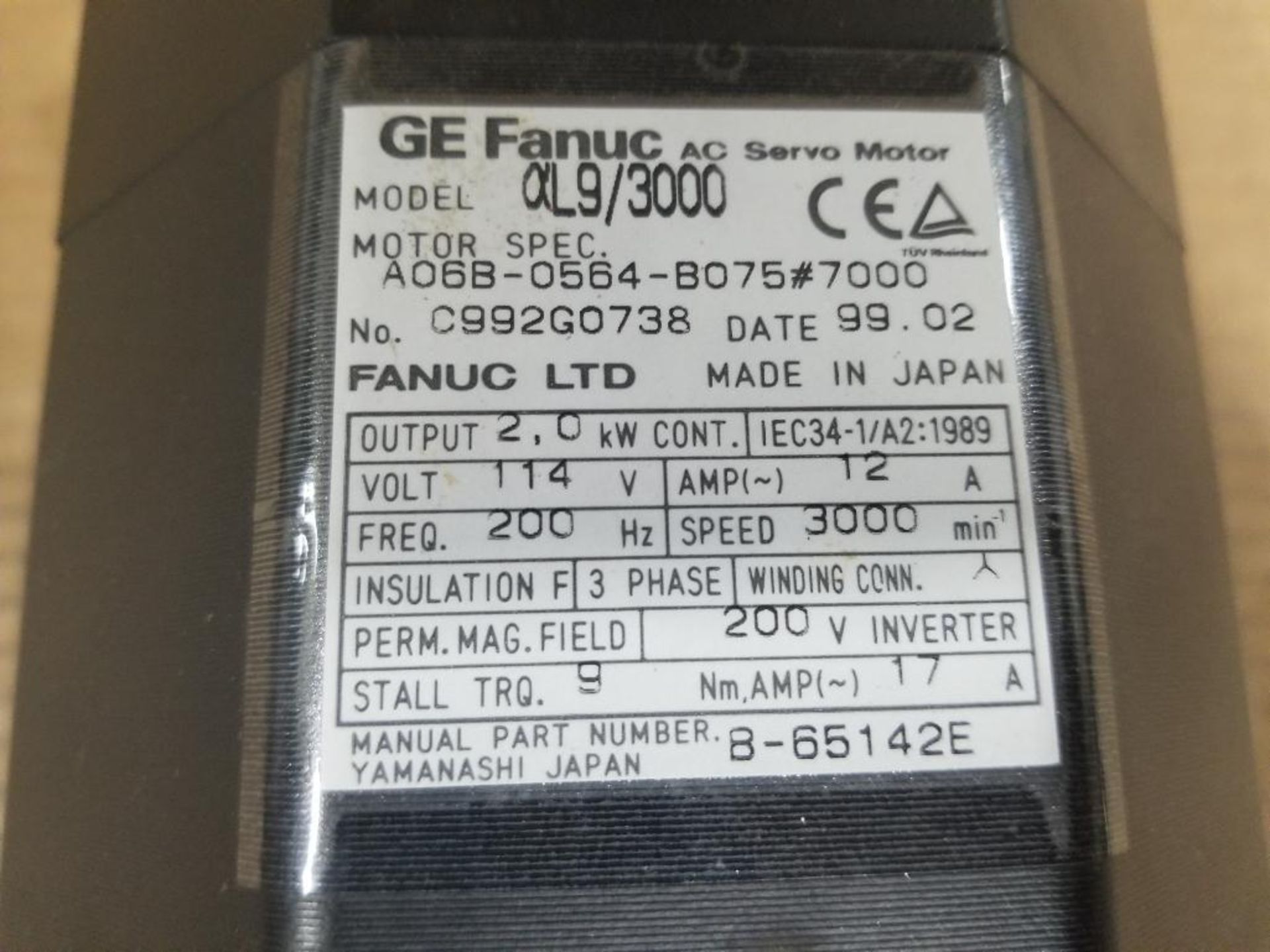 GE Fanuc servo motor. Model A06B-0564-B075#7000. - Image 3 of 5