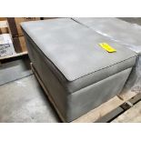 Freestanding dinette seat / ottoman with storage compartment and rear cushion.