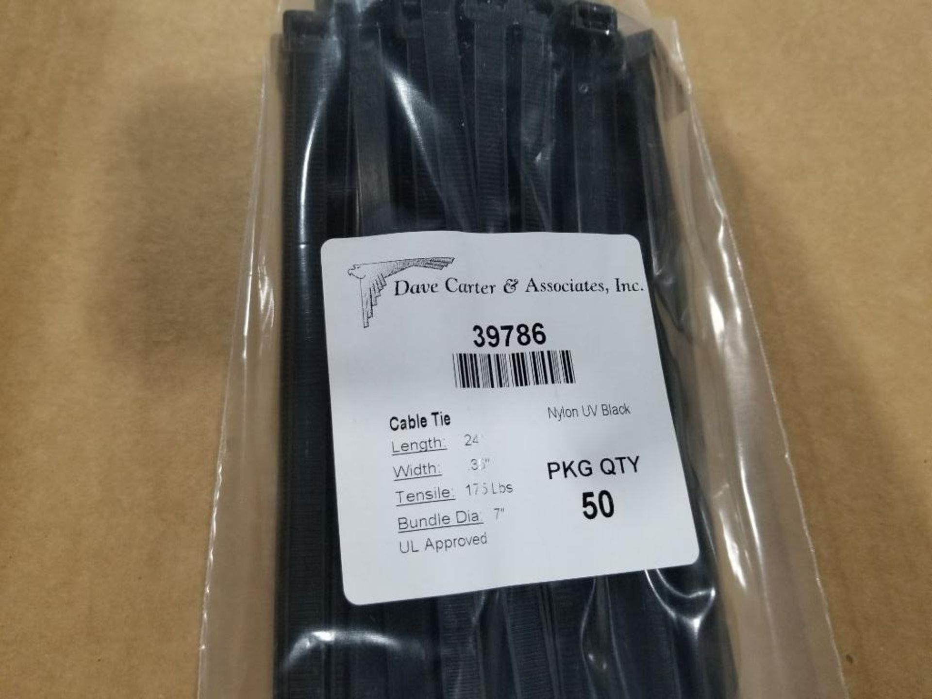 Qty 500 - 24in cable zip ties. 175lb strengh. New in box. - Bild 4 aus 4