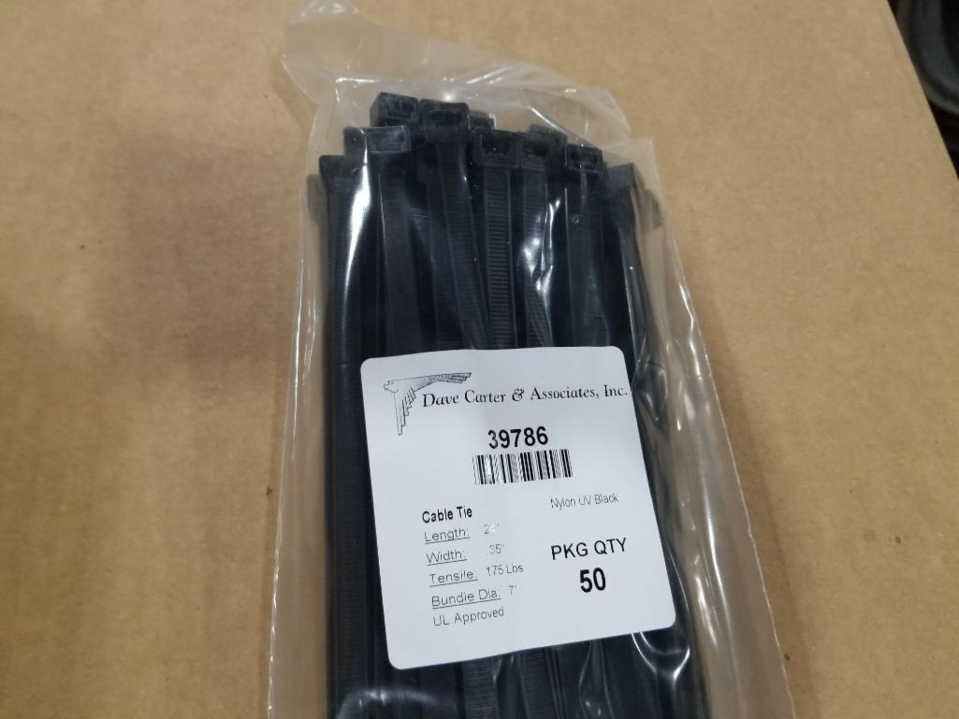 Qty 500 - 24in cable zip ties. 175lb strengh. New in box. - Bild 3 aus 4