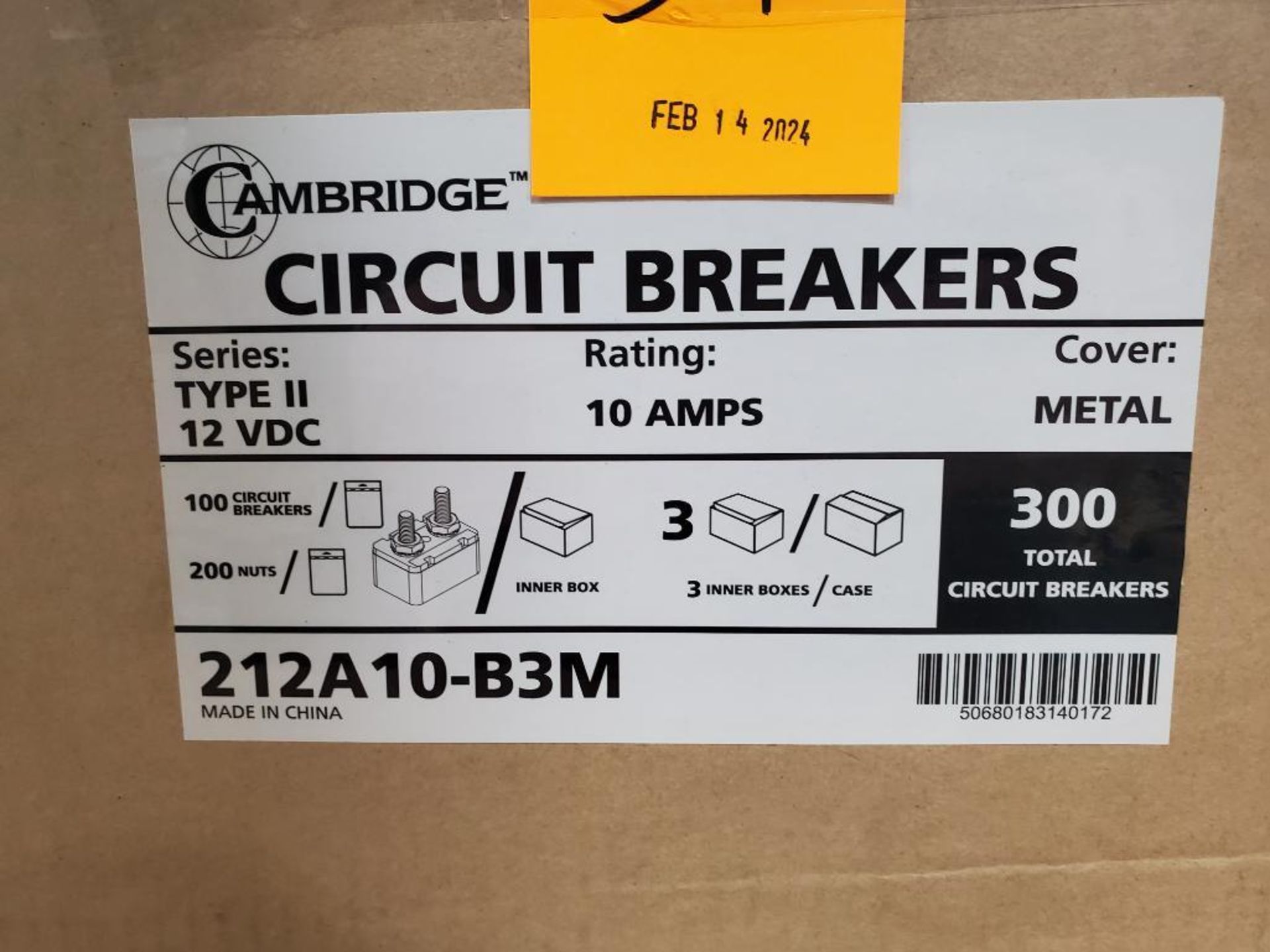 Qty 300 - Cambridge circuit breaker. 10amp. Model 212A10-B3M. - Bild 2 aus 3