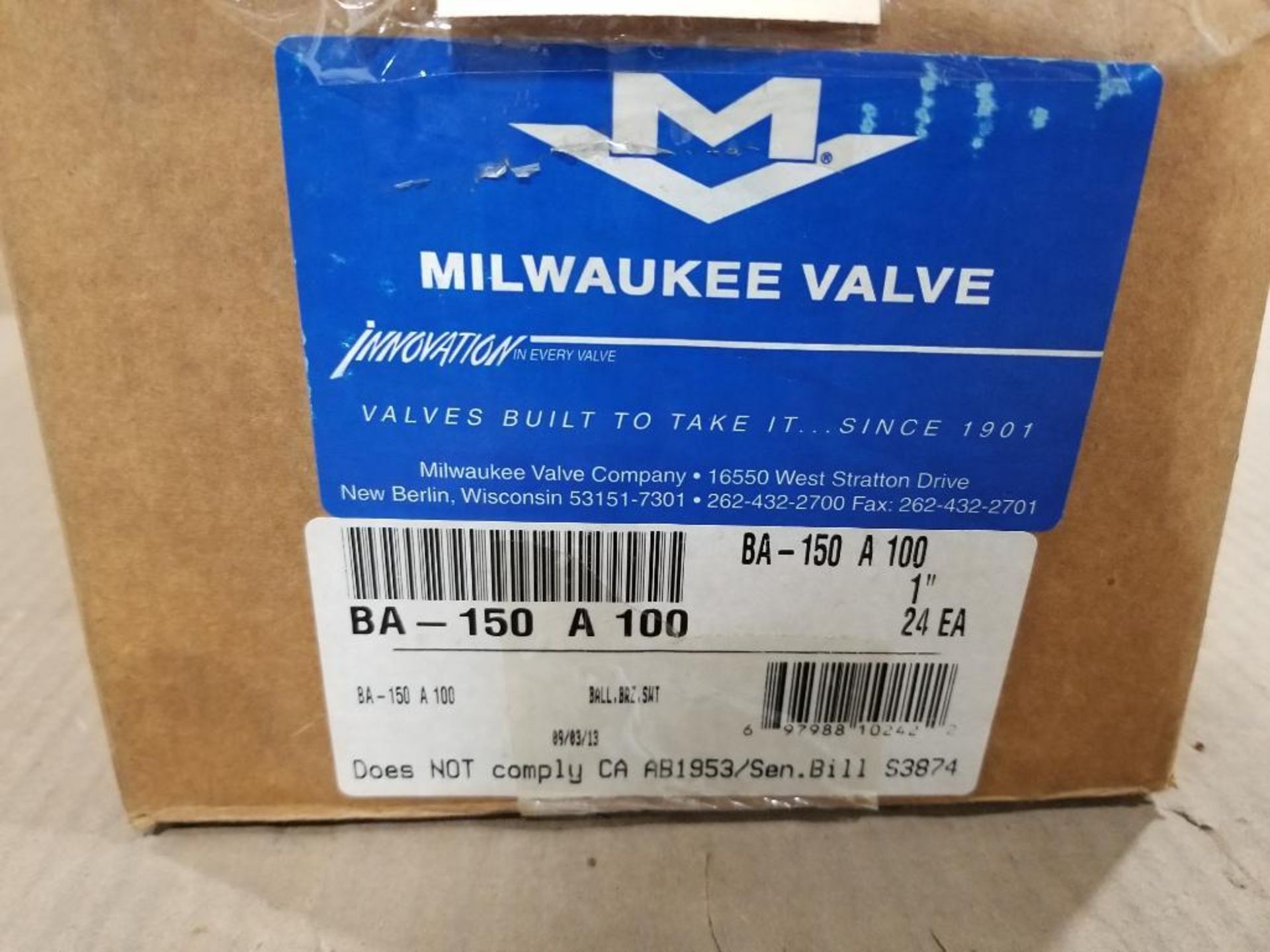 Qty 24 - Milwaukee 1in valve. Part number BA-150-A-100. - Image 2 of 4