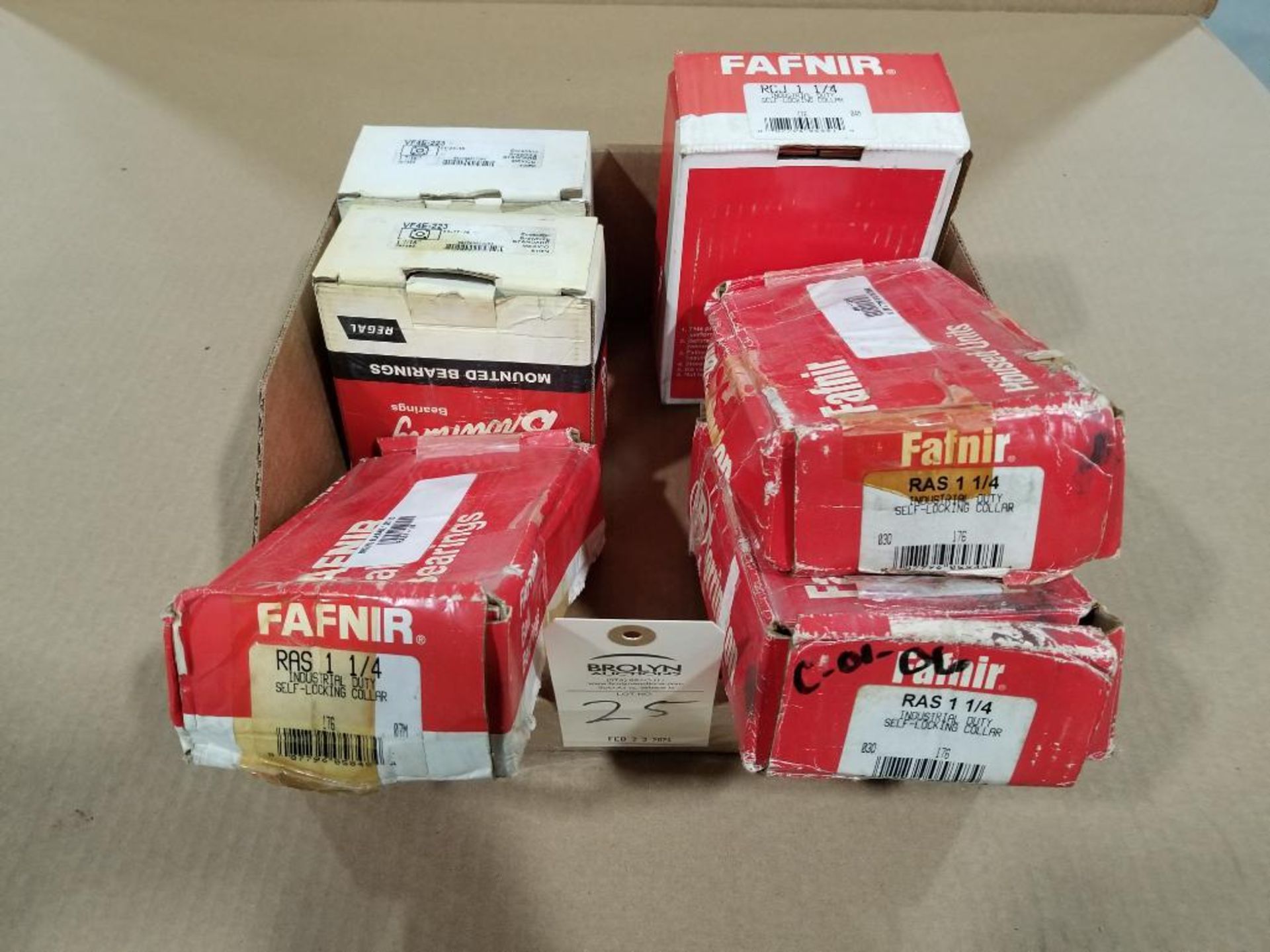 Qty 6 - Assorted Fafnir and Browning bearings.