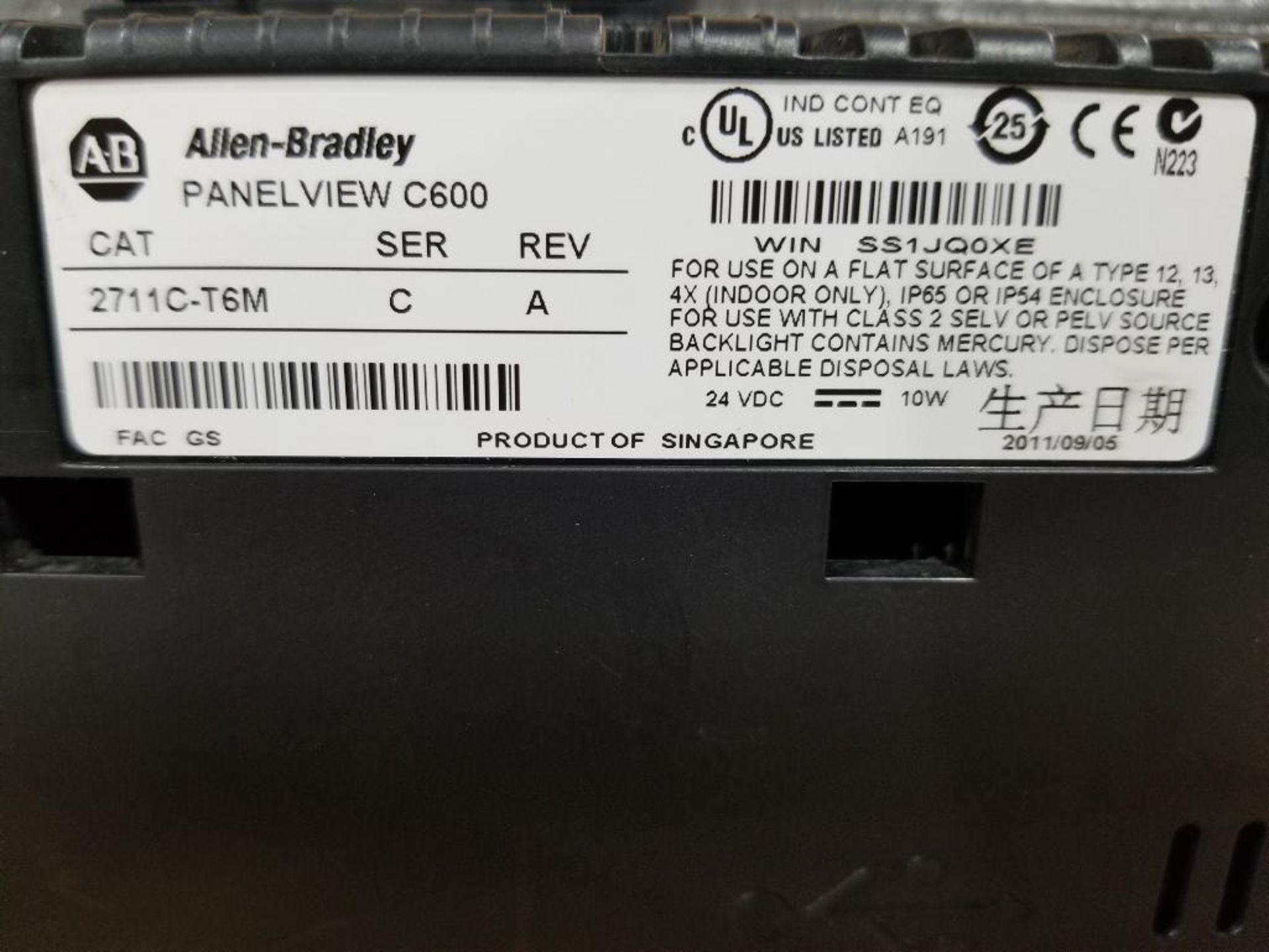 Allen Bradley Panelview C600. Catalog 2711C-T6M. - Image 4 of 5