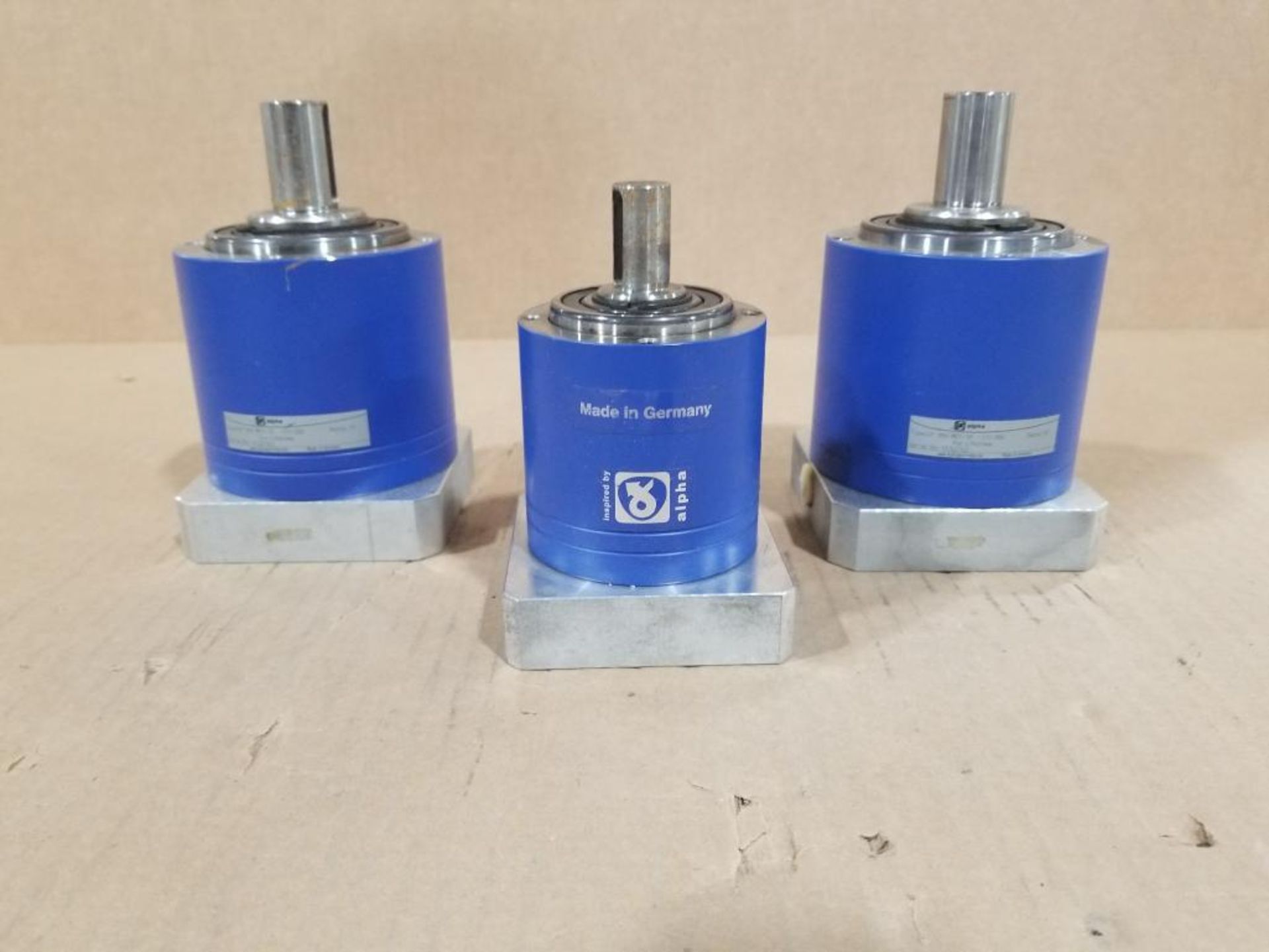 Qty 3 - Alpha gear reducers.