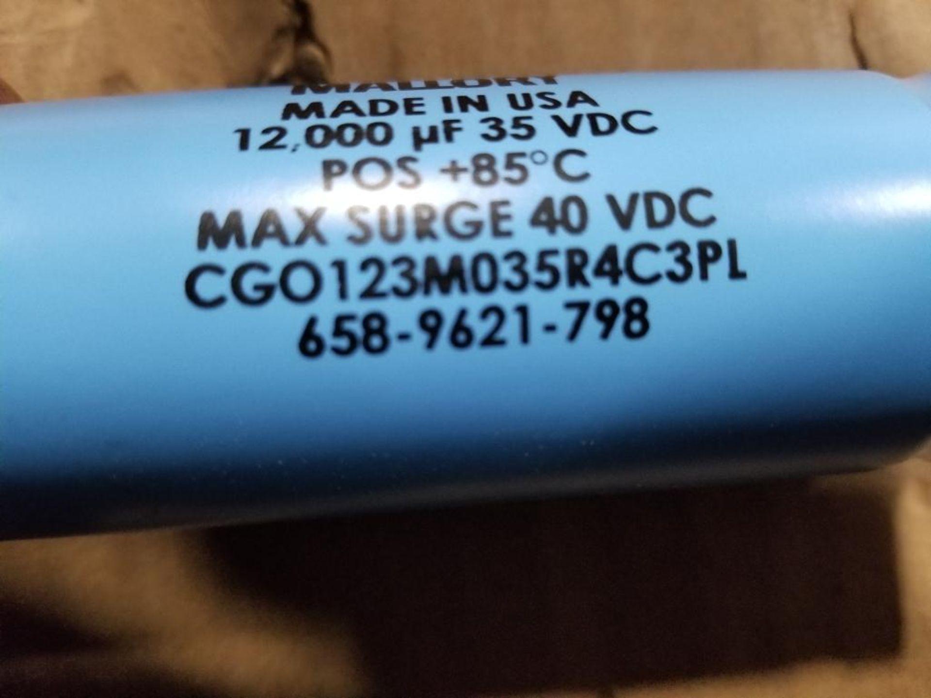 Qty 144 - Mallory capacitor. Part number CGO123M035R4C3PL. - Image 5 of 5