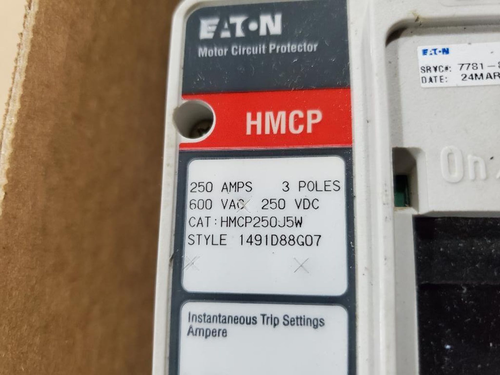 250amp Eaton molded case circuit breaker. Catalog HMCP250J5W. - Image 4 of 8
