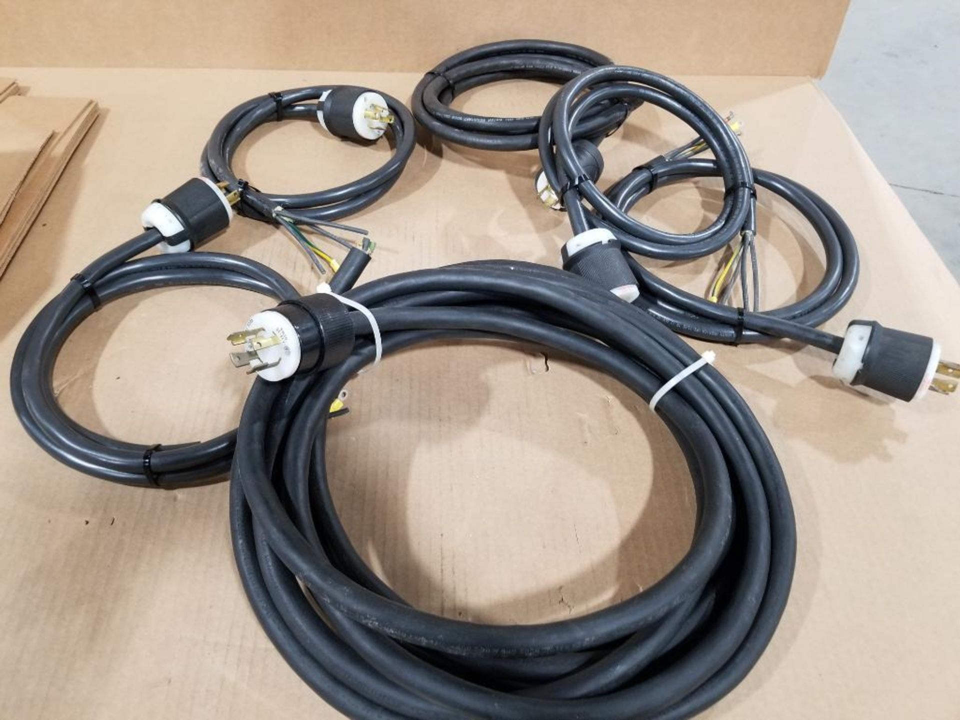 Assorted electrical cord pig tails.