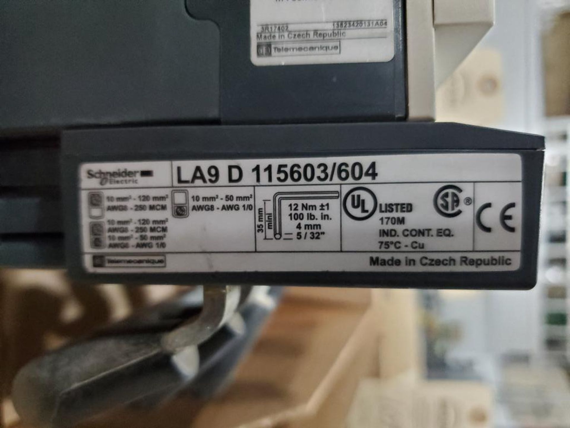 Qty 2 - Schneider Electric contactor. Part number LC1D115. - Image 8 of 8
