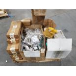 Pallet of assorted electrical and/or repair parts.