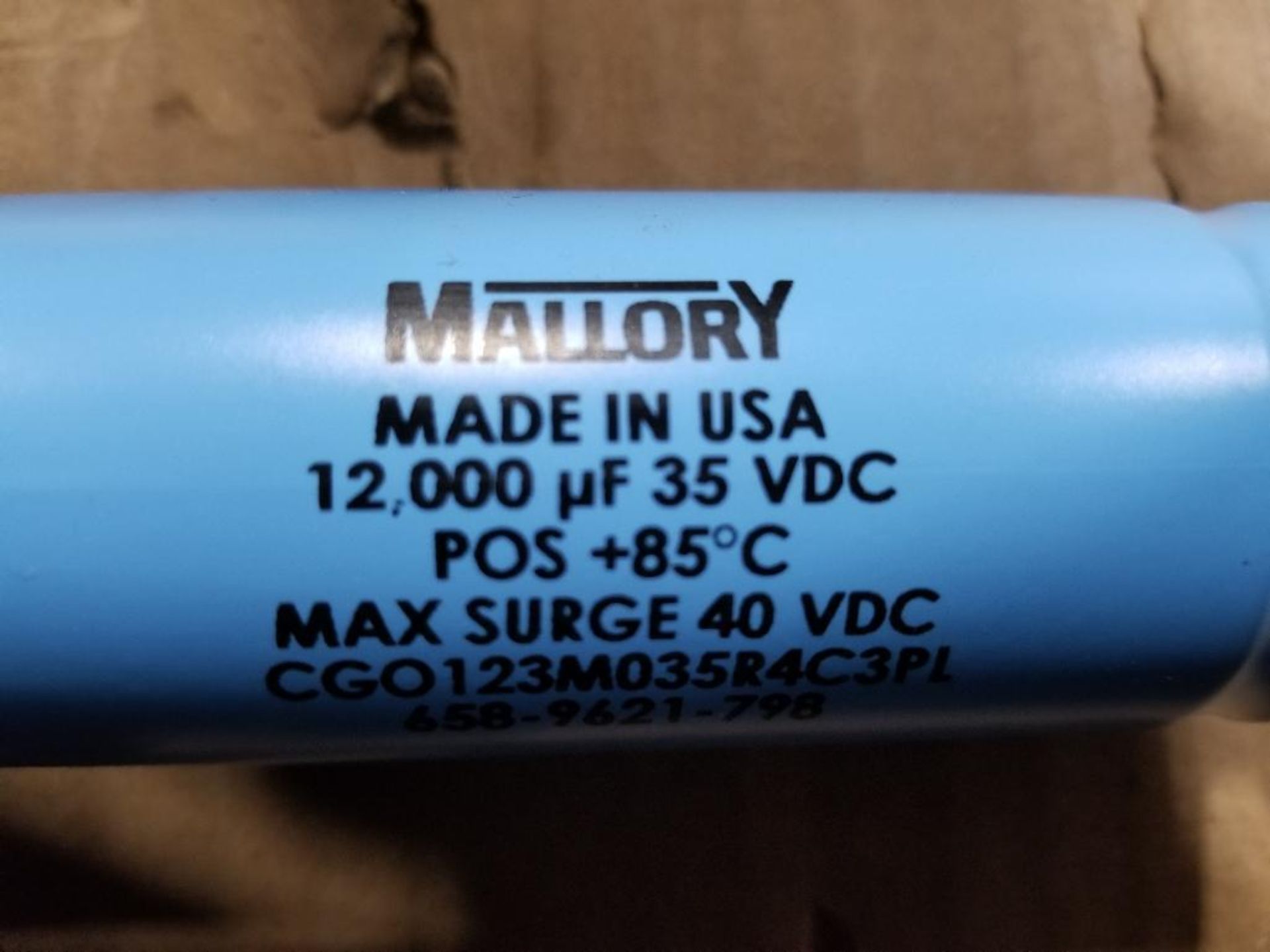 Qty 144 - Mallory capacitor. Part number CGO123M035R4C3PL. - Image 4 of 5