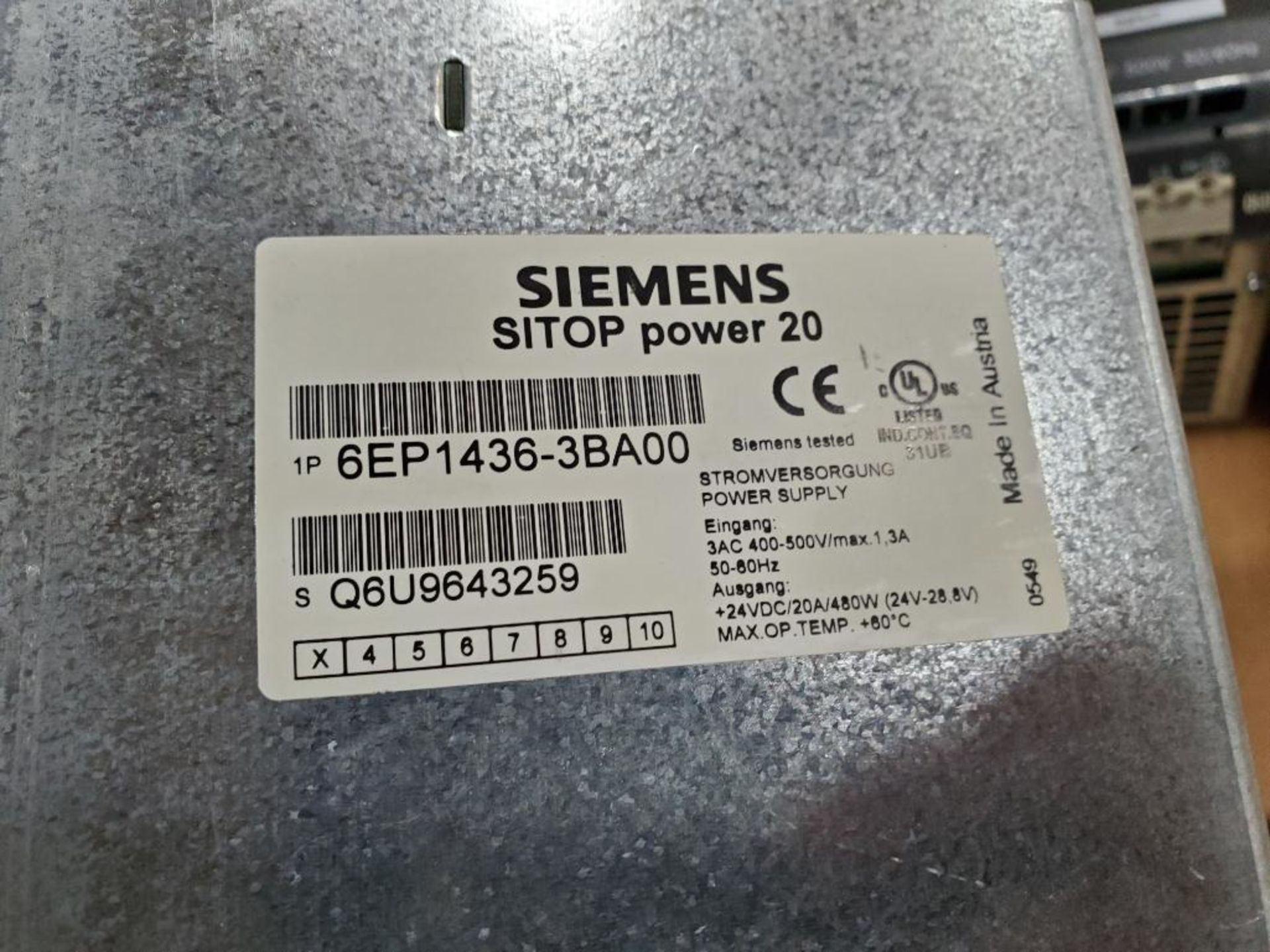 Qty 4 - Siemens Sitop, Sola, and Puls power supplies. - Image 6 of 9