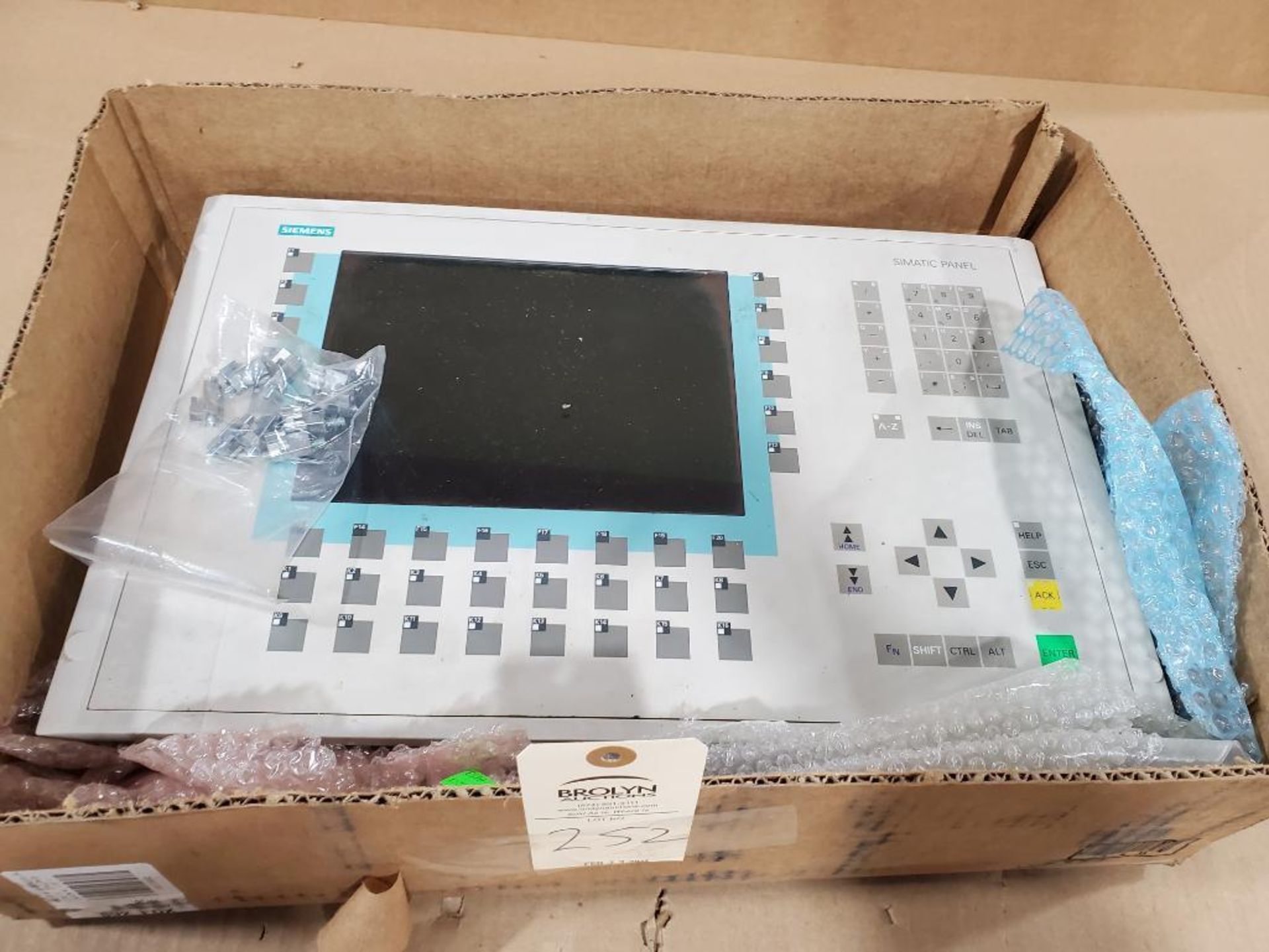 Siemens HMI machine control panel. Part number 6AV6-542-0CC10-0AX0.