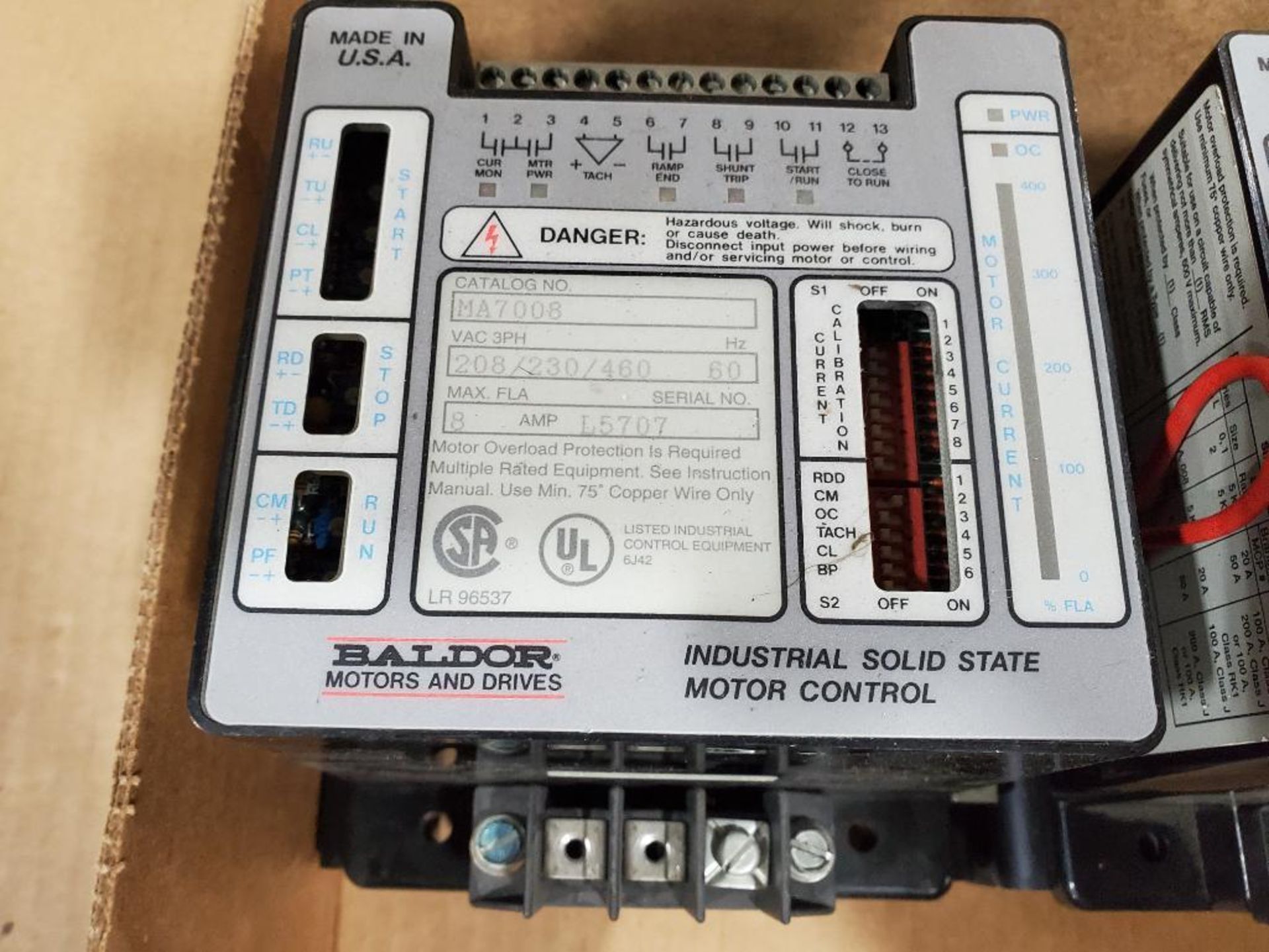 Qty 2 - Baldor Industrial Solid State Motor Control. Catalog MA7008. - Image 2 of 4