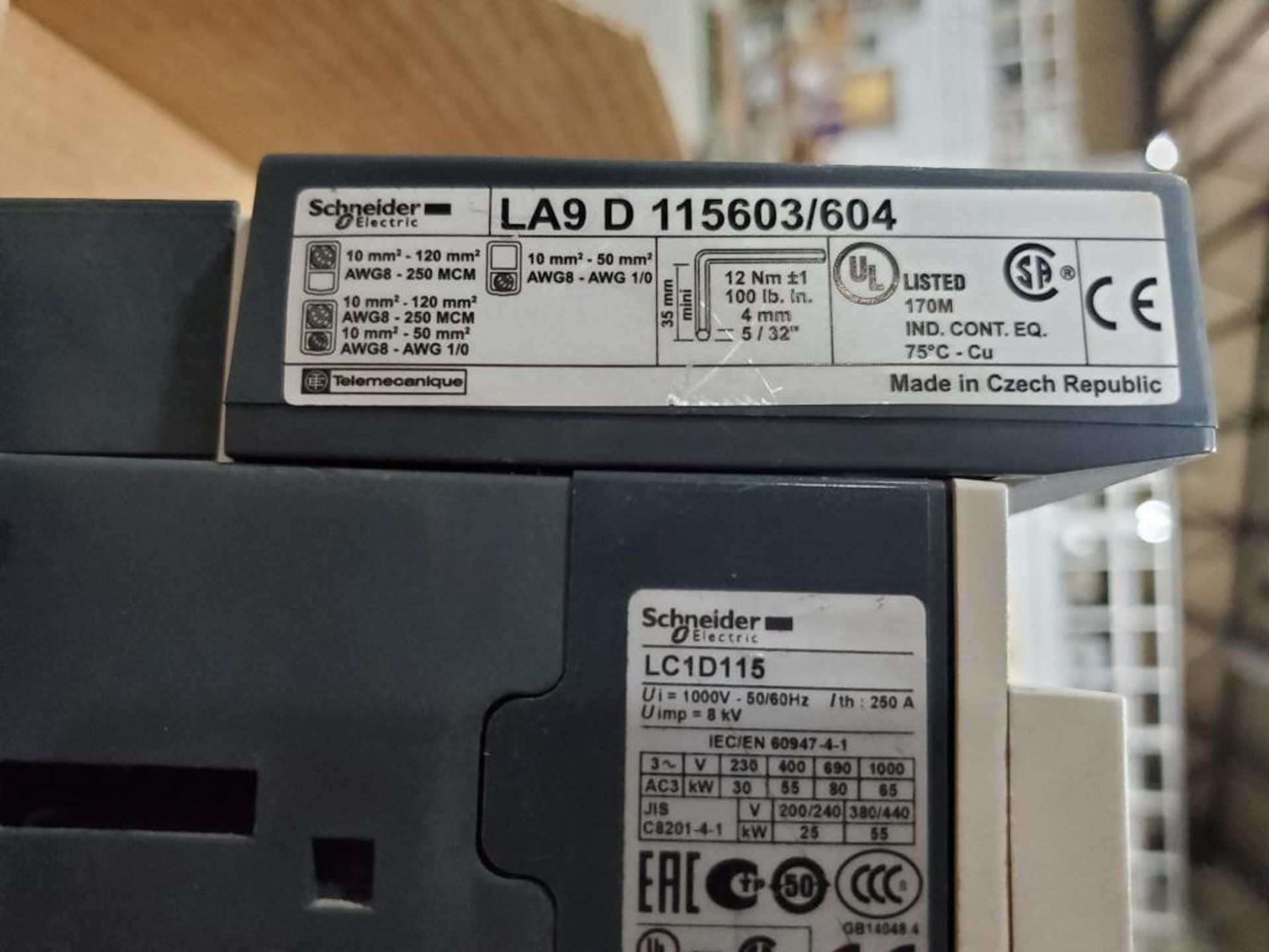 Qty 2 - Schneider Electric contactor. Part number LC1D115. - Image 6 of 8