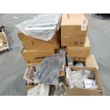 Pallet of assorted electrical and repair parts.