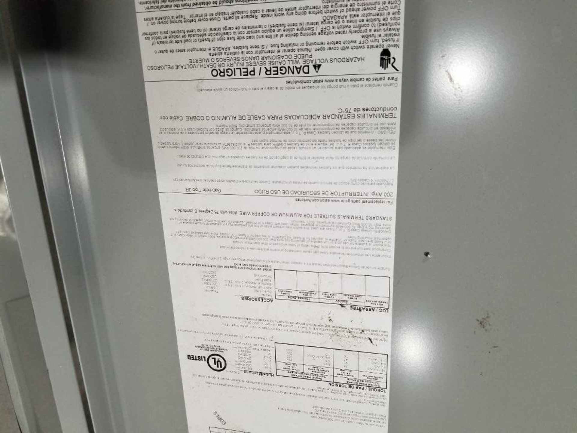 200 amp Eaton safety disconnect switch. - Image 5 of 6