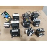 Assorted transformers and power supplies.
