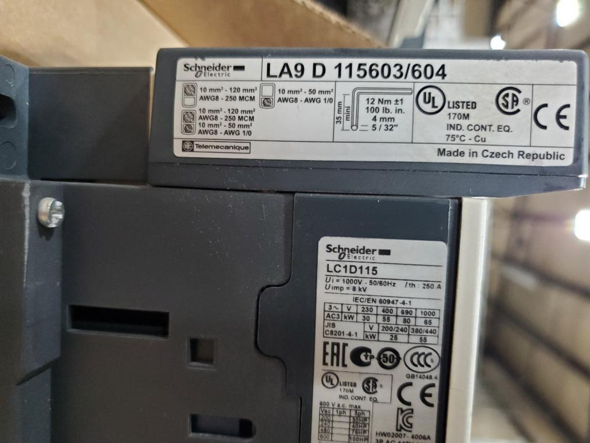 Schneider Electric contactor. Part number LC1D115. - Image 5 of 7