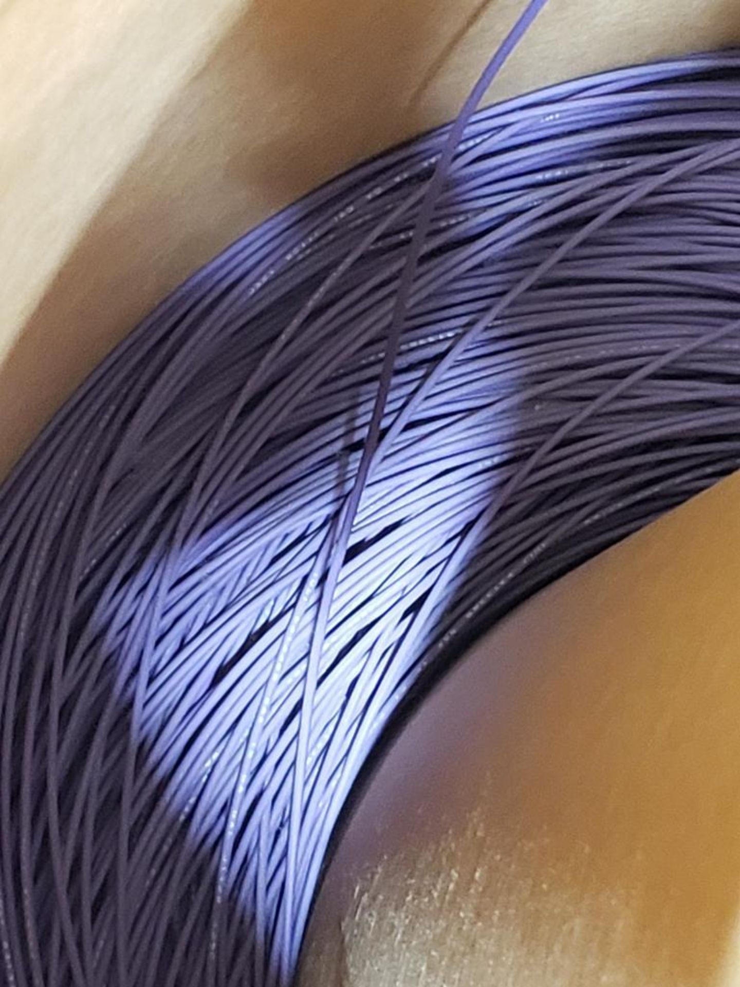 16 awg violet print copper wire. Gross barrel weight, 128lbs. Partial barrel. - Image 2 of 5