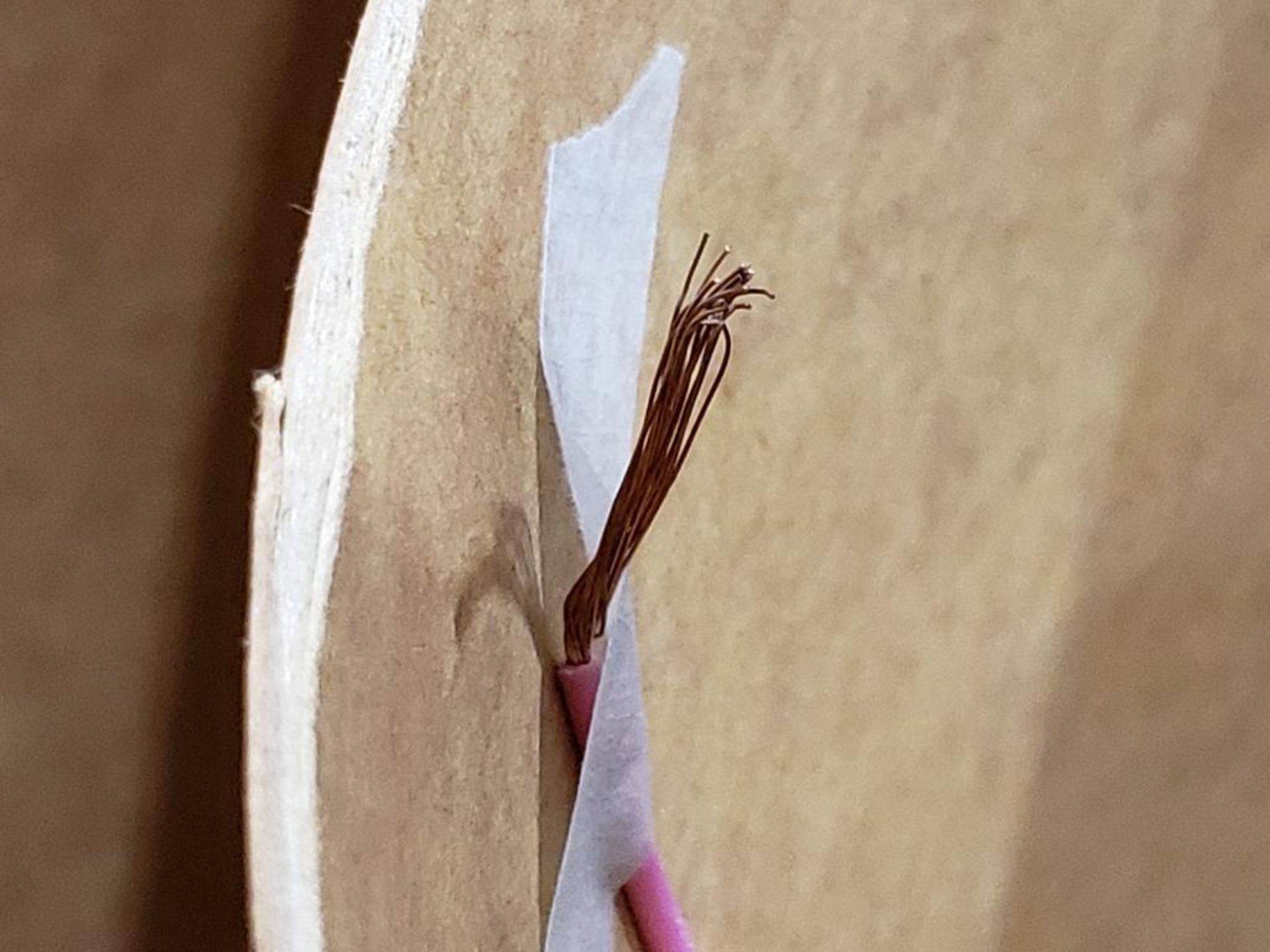 16 awg pink print copper wire. Gross barrel weight, 145lbs. Partial barrel. - Image 3 of 5