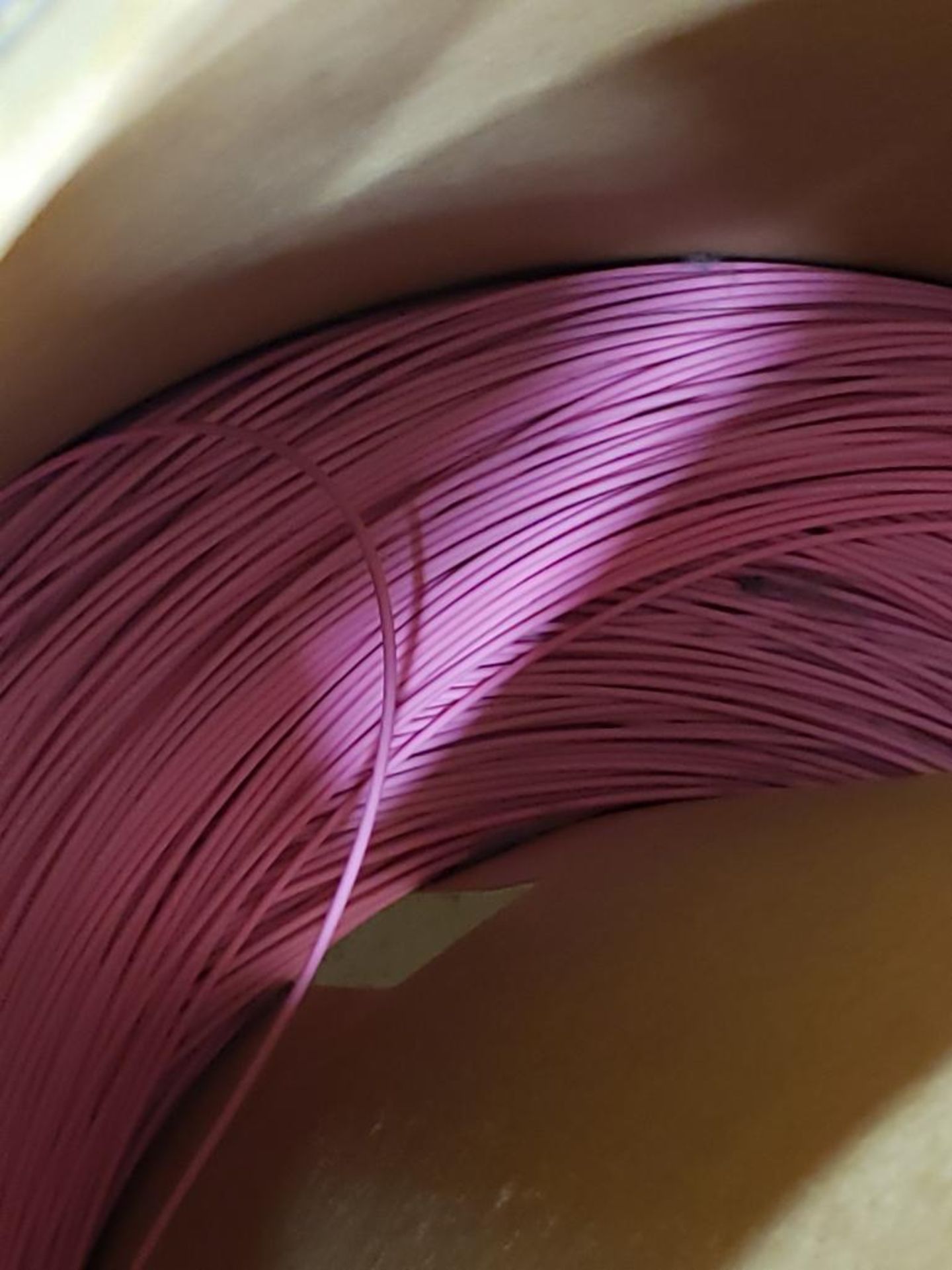 16 awg pink print copper wire. Gross barrel weight, 145lbs. Partial barrel. - Image 2 of 5