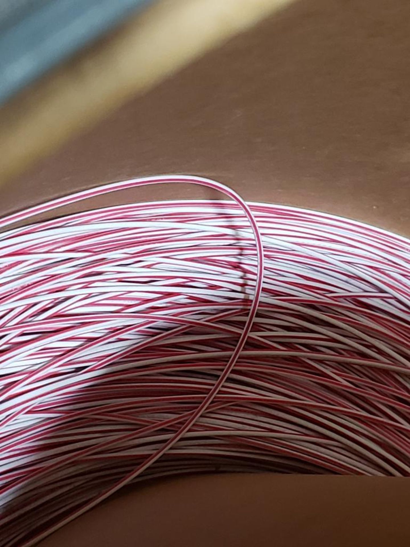 10 awg white with red print copper wire. Gross barrel weight, 199lbs. Partial barrel. - Image 2 of 5