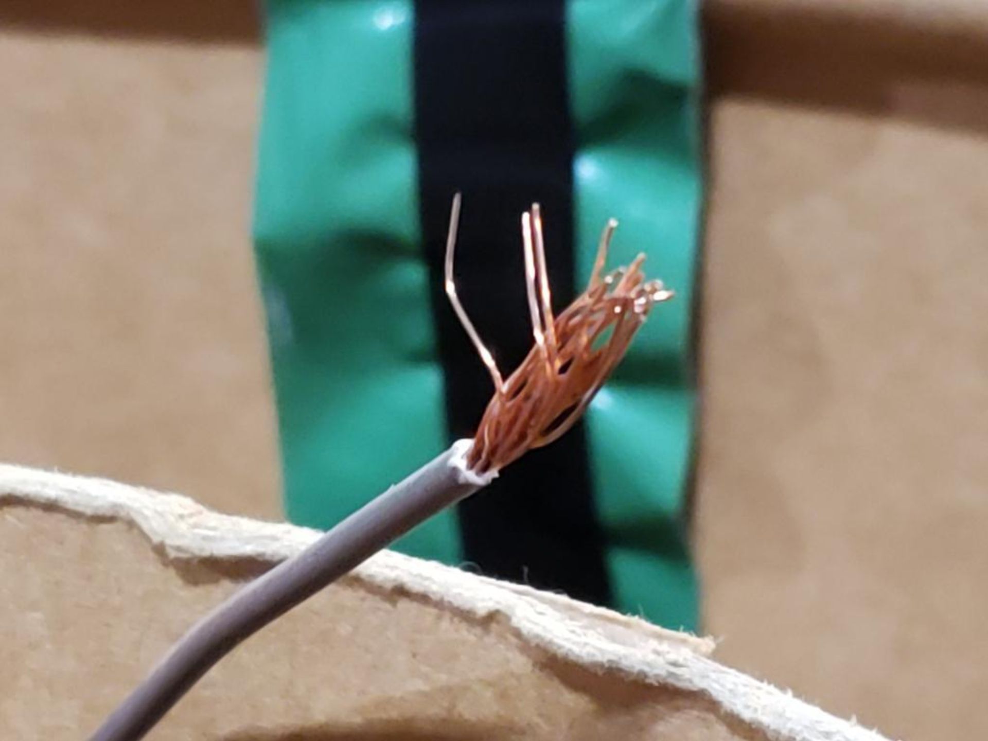 Qty 1 - Barrel 14 awg brown copper wire. Gross barrel weight, 84lbs. Partial barrel. - Image 3 of 6