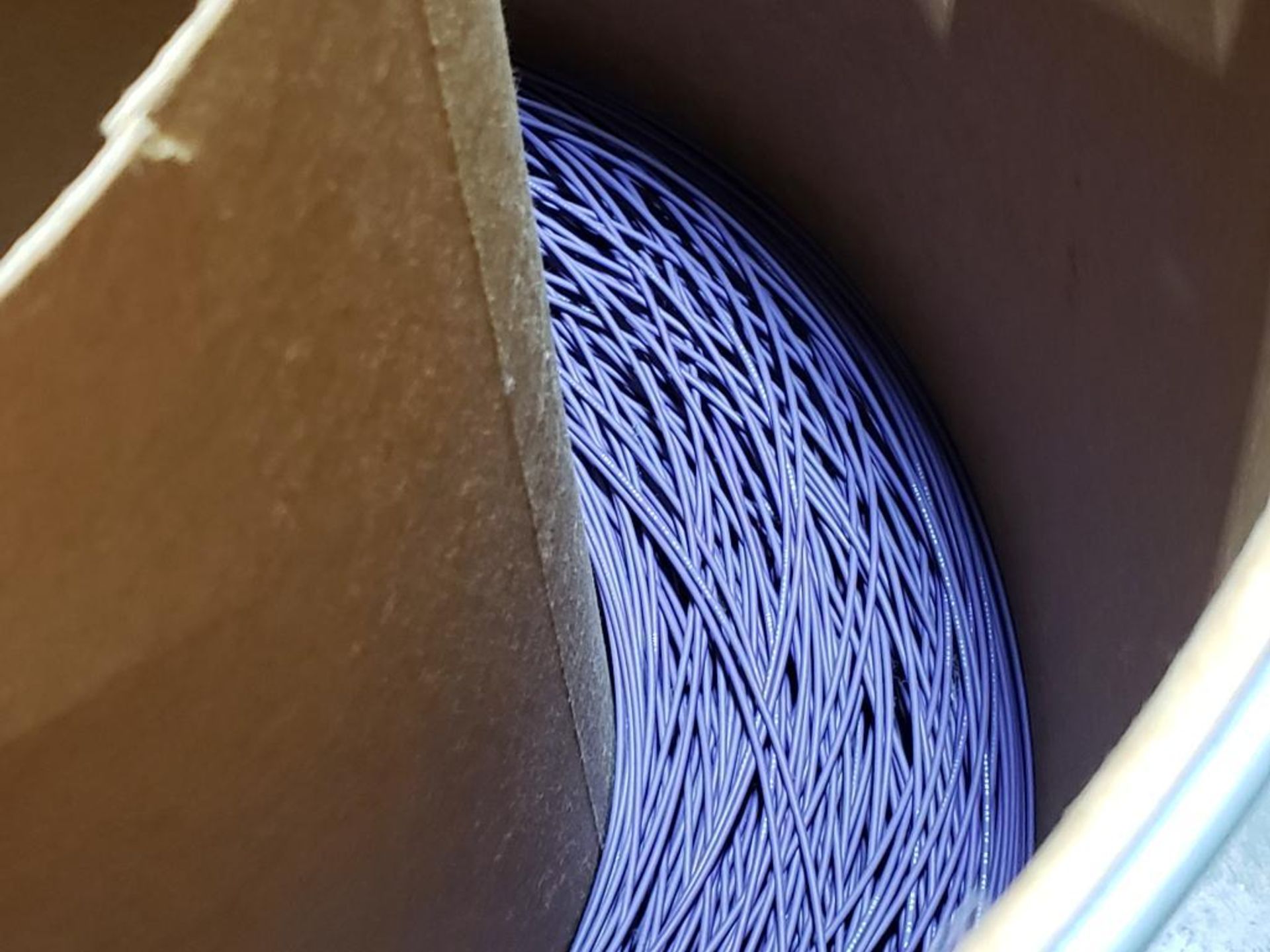 14 awg violet red print copper wire. Gross barrel weight, 186lbs. Partial barrel. - Image 2 of 5