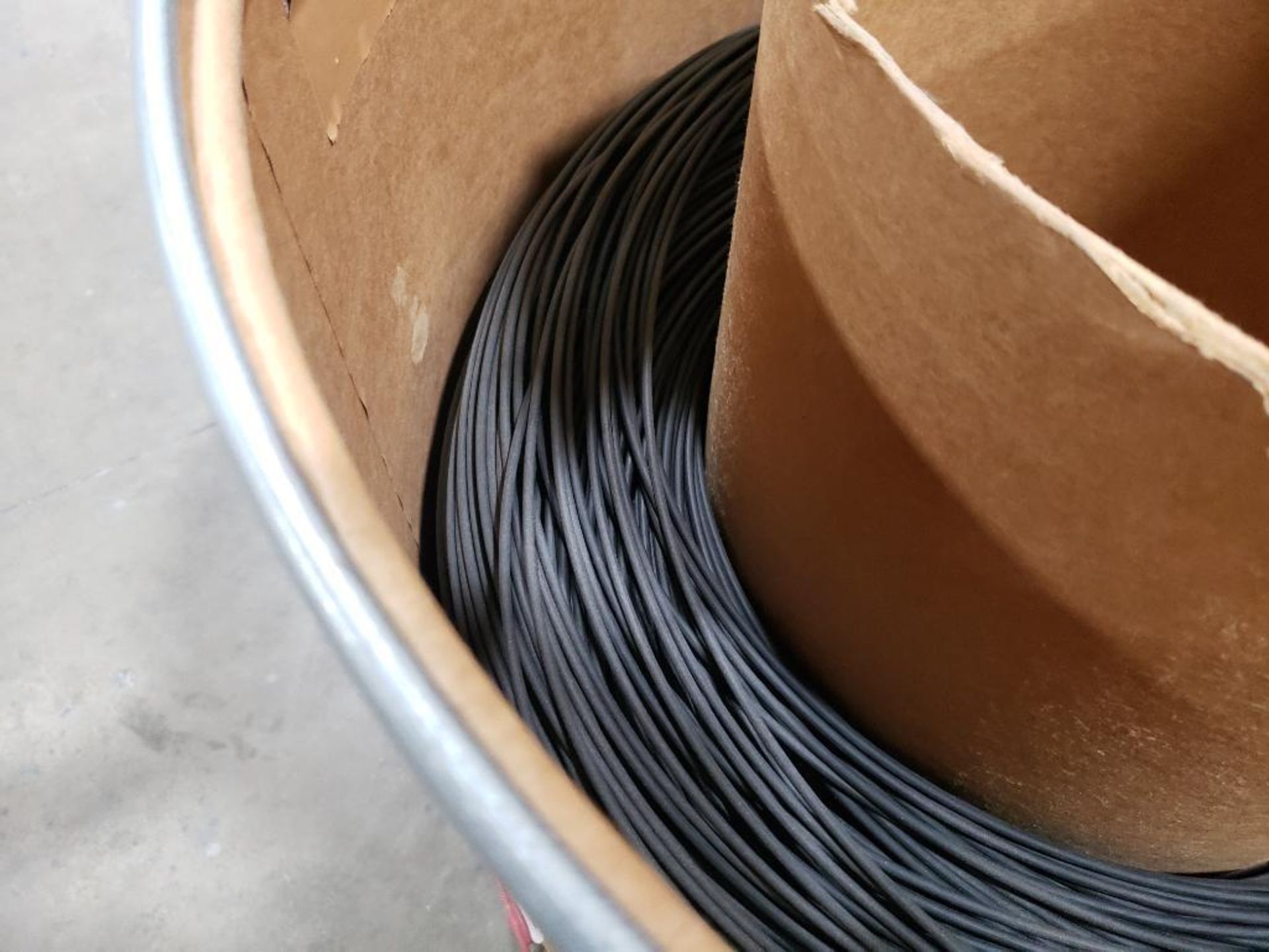 10 awg black copper wire. Gross barrel weight, 503lbs. Partial barrel. - Image 2 of 4