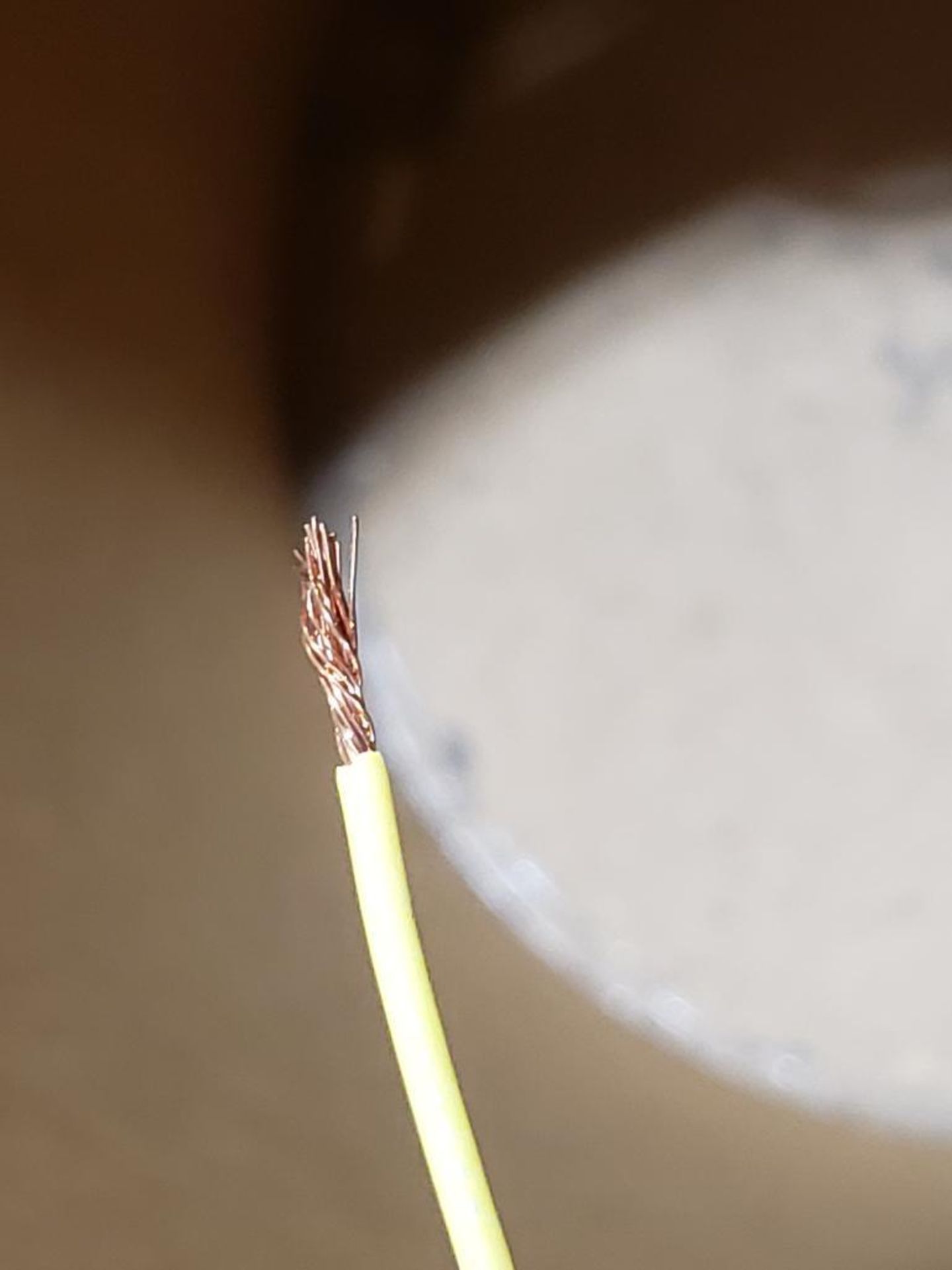 14 awg yellow print copper wire. Gross barrel weight, 226lbs. Partial barrel. - Image 3 of 5