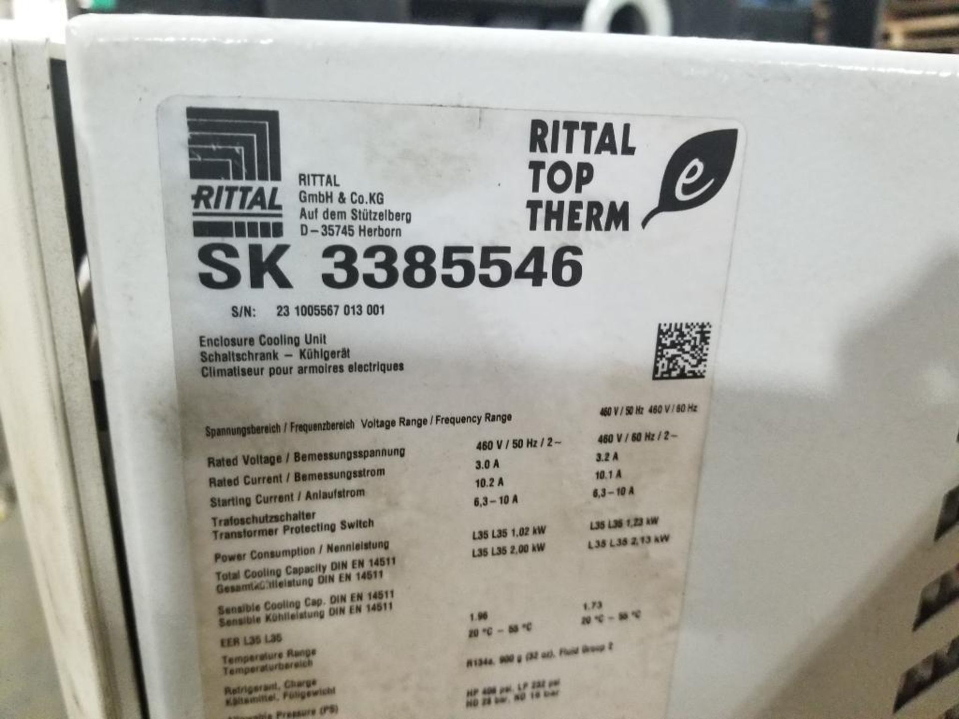 Rittal top therm cabinet air conditioner. Model SK-3385546. - Image 3 of 6