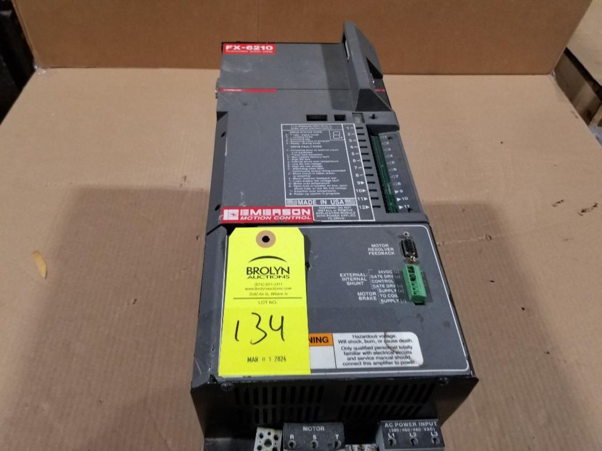 Emerson positioning servo drive. Model FX-6210. - Image 4 of 7