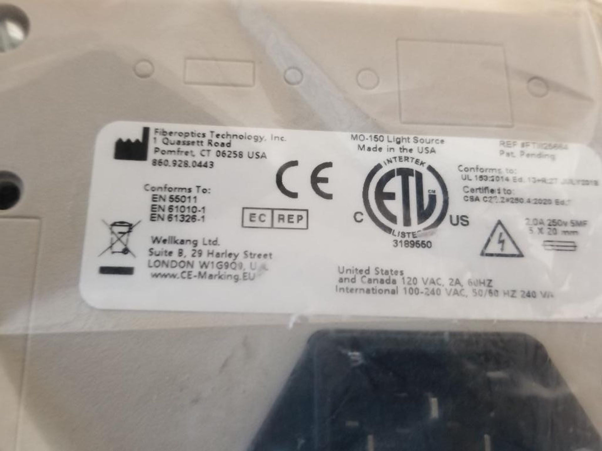 Excel Technologies fiber optic controller. Model MO-150 light source. - Image 7 of 7