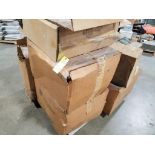 Pallet of replacement fans, plastic tubing, and repair parts.