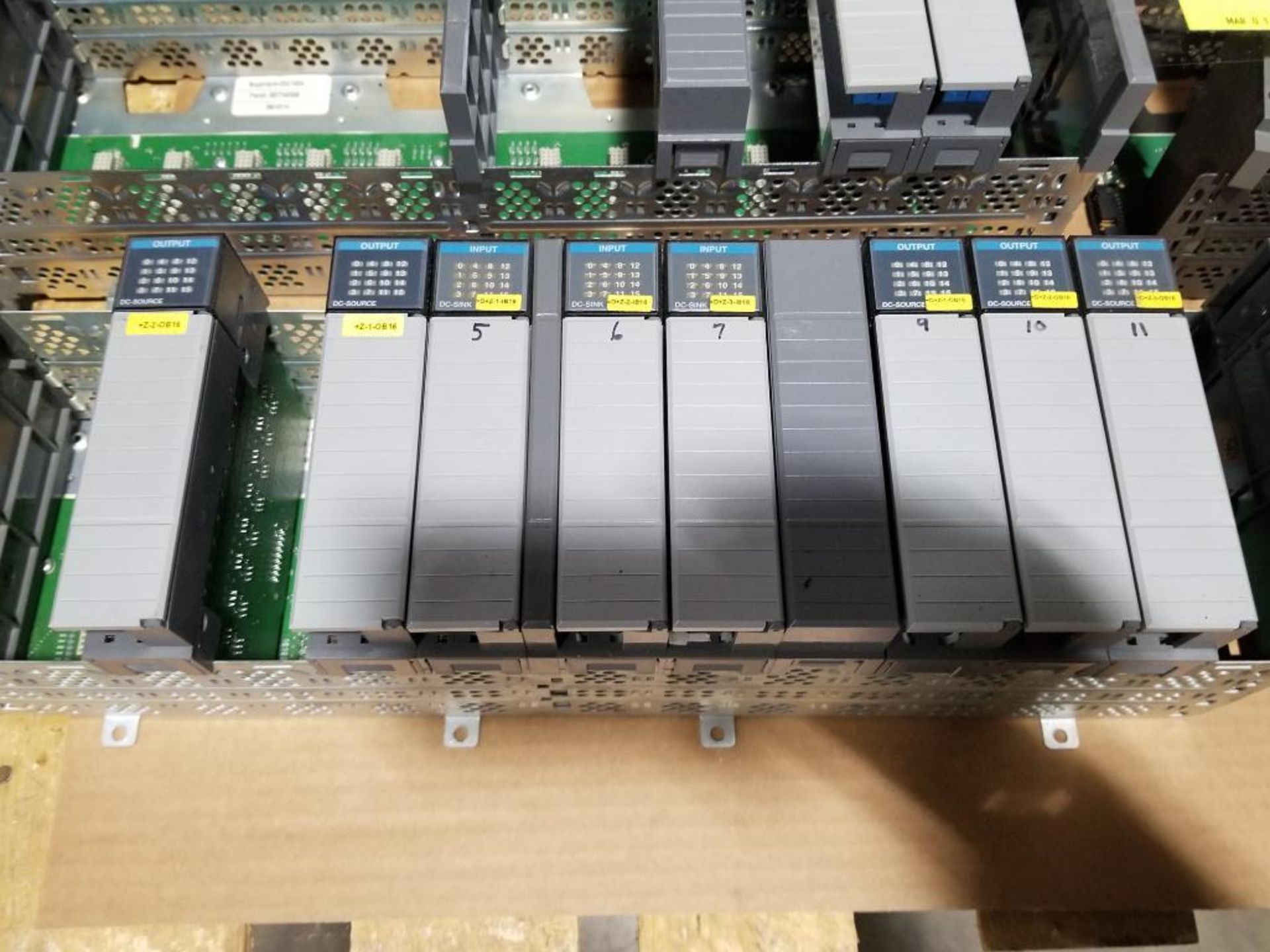 Large assortment Allen Bradley SLC PLC racks with power supplies and cards. - Image 2 of 16
