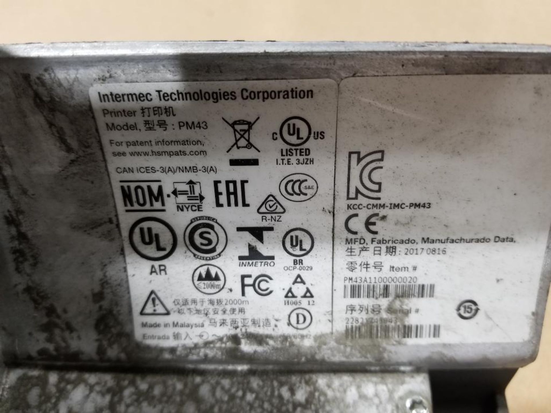 Qty 2 - Honeywell thermal printers. Model PM43. - Image 4 of 6