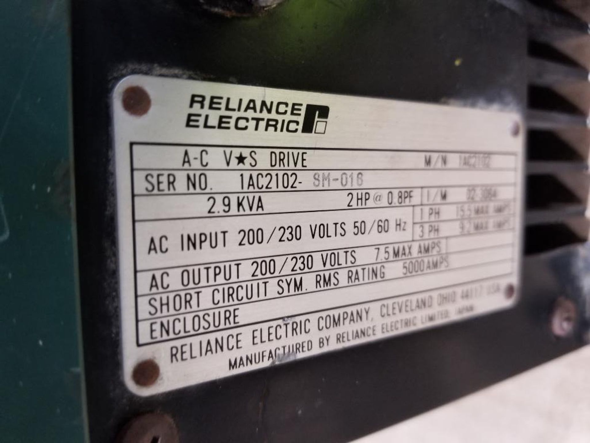 Reliance Electric VS AC drive. Model 1AC2102. - Image 3 of 4