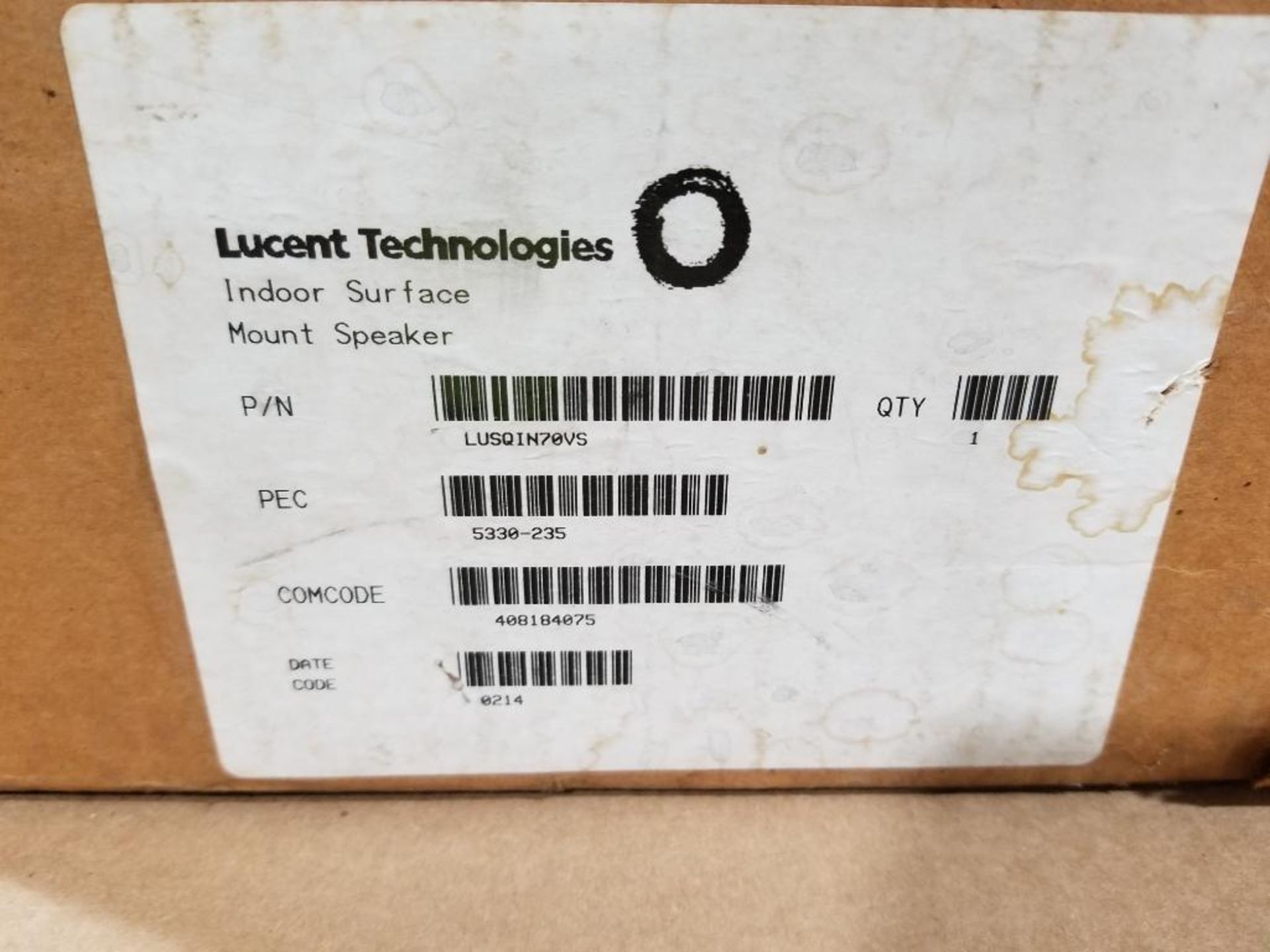 Lucent Technologies indoor surface mount speaker. - Image 2 of 4