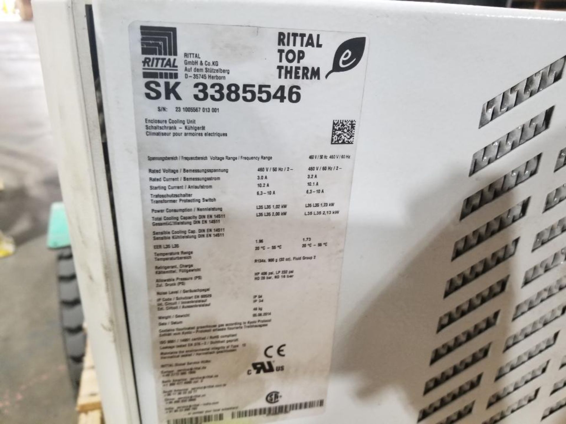 Rittal top therm cabinet air conditioner. Model SK-3385546. - Image 2 of 6